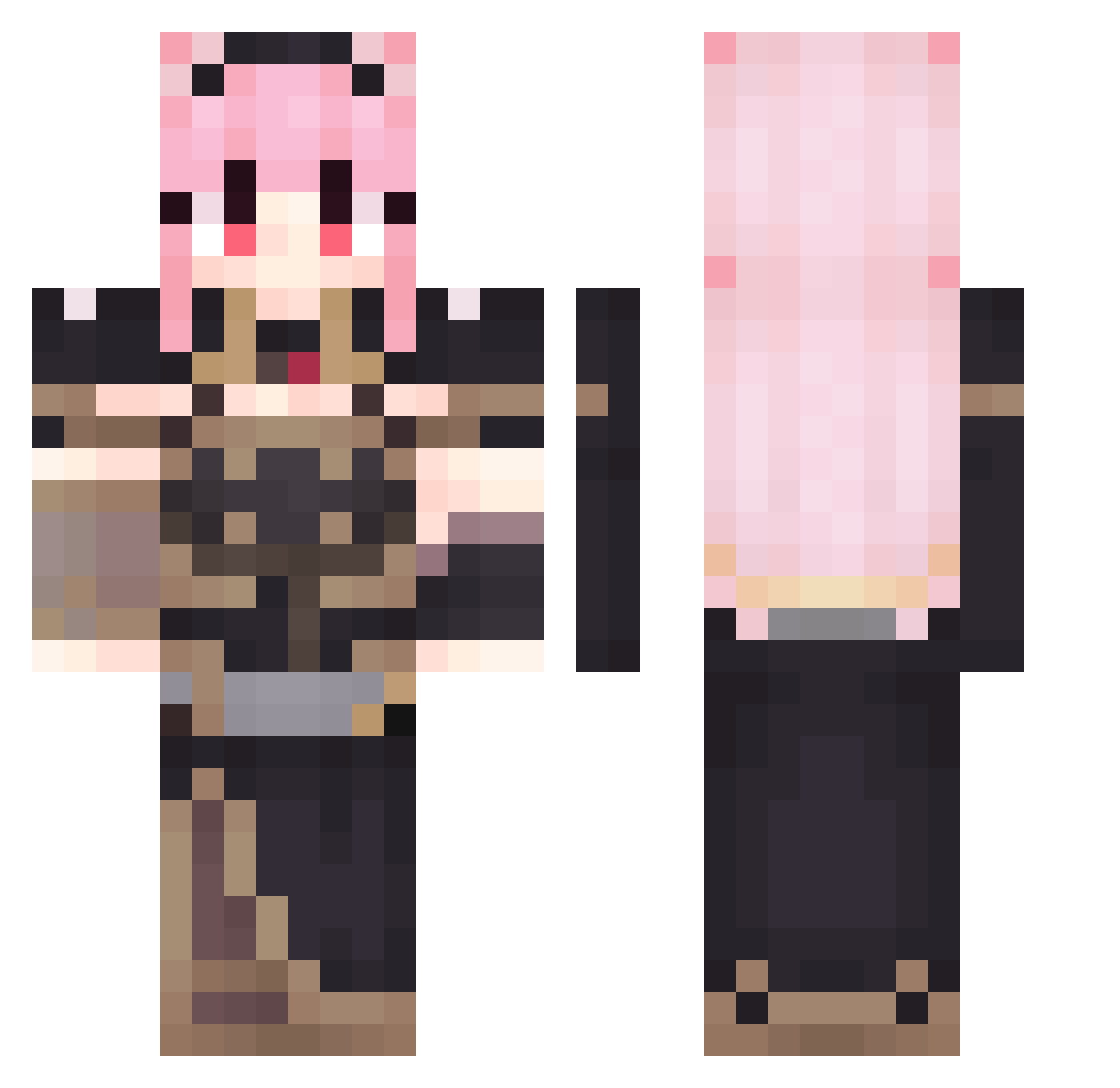 RK_0 Minecraft skin, front and back view