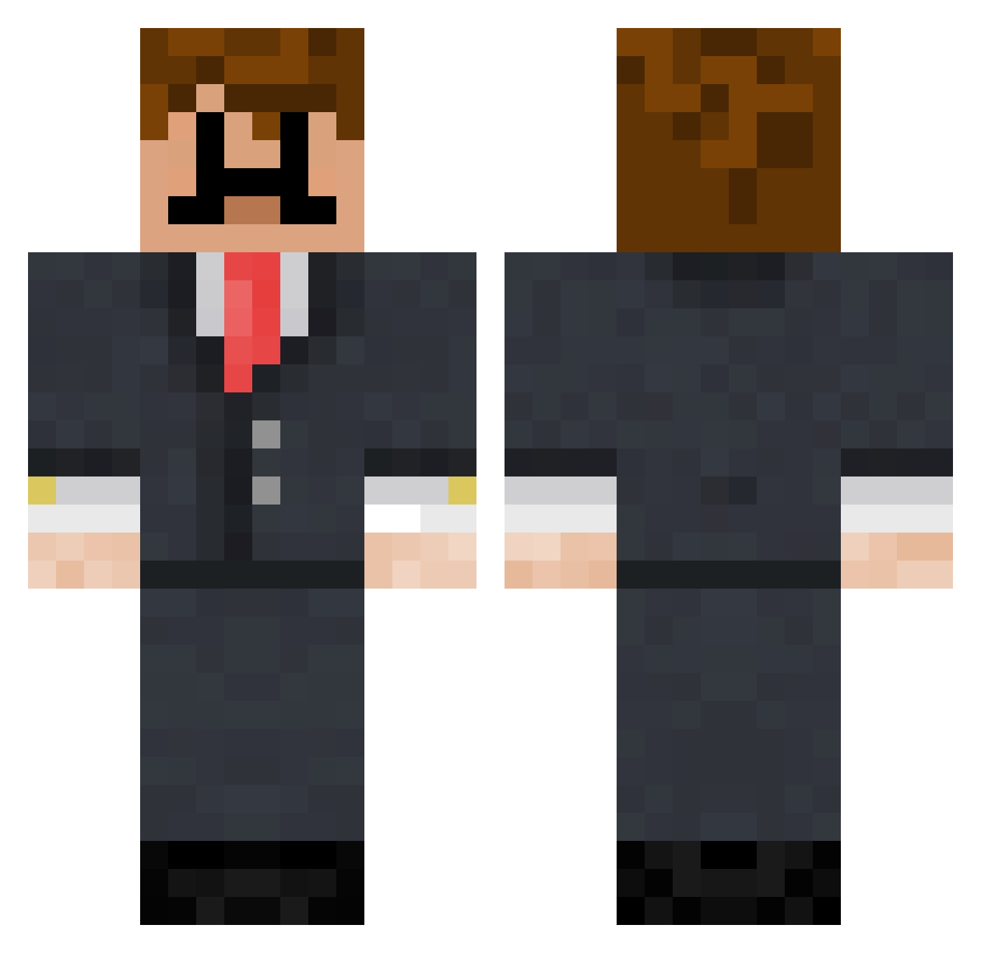 rpminergabe Minecraft skin, front and back view