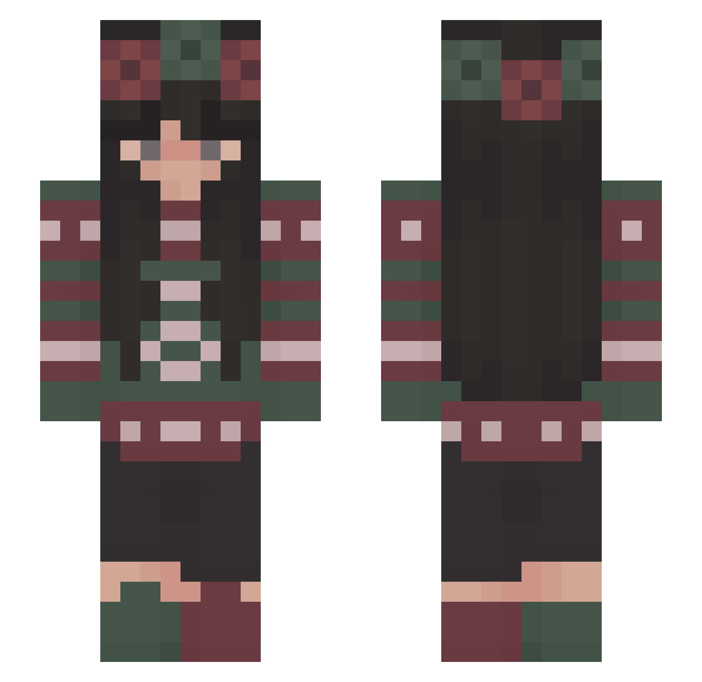 Spugnaa Minecraft skin, front and back view
