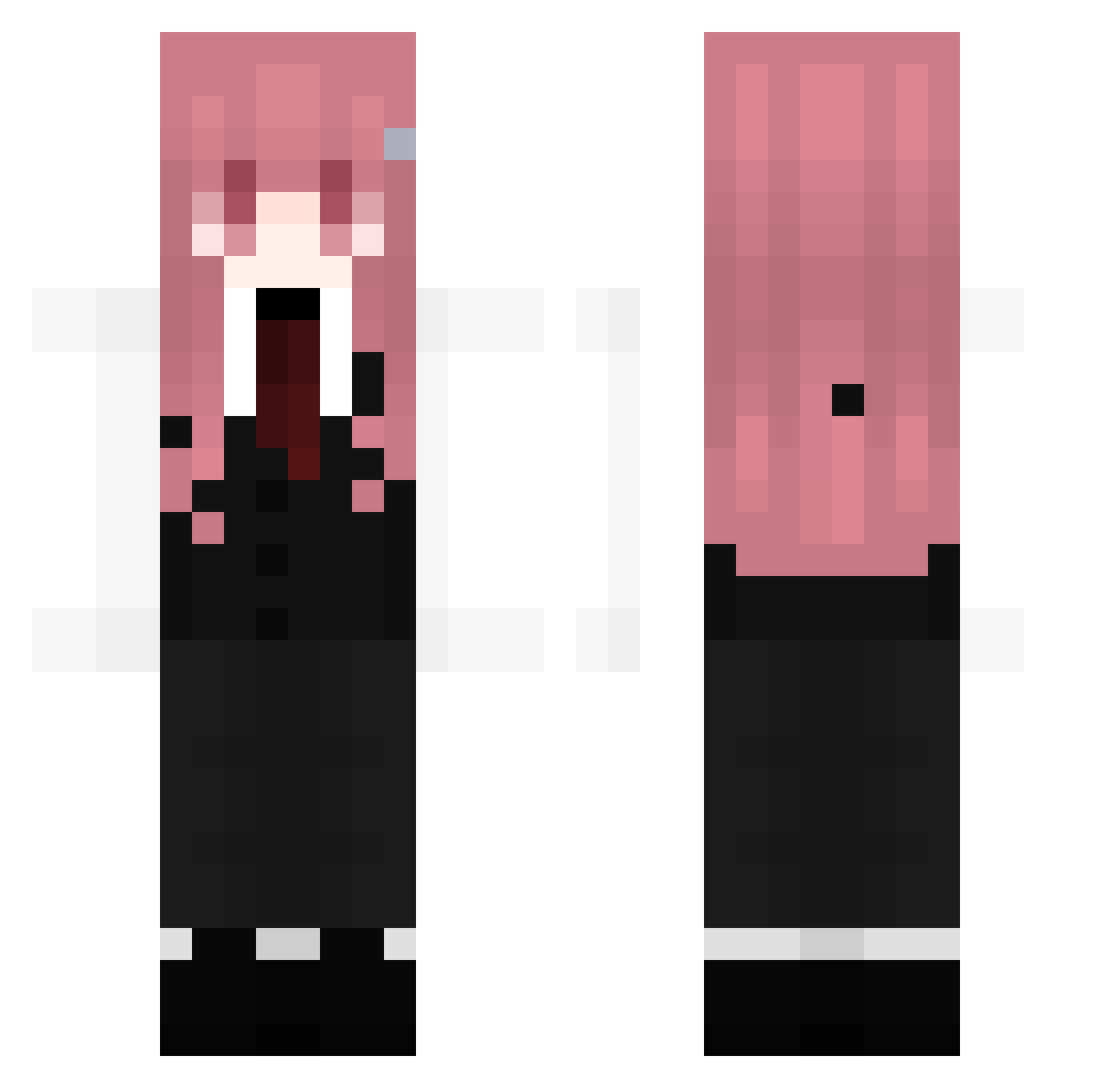zouzou19 Minecraft skin, front and back view