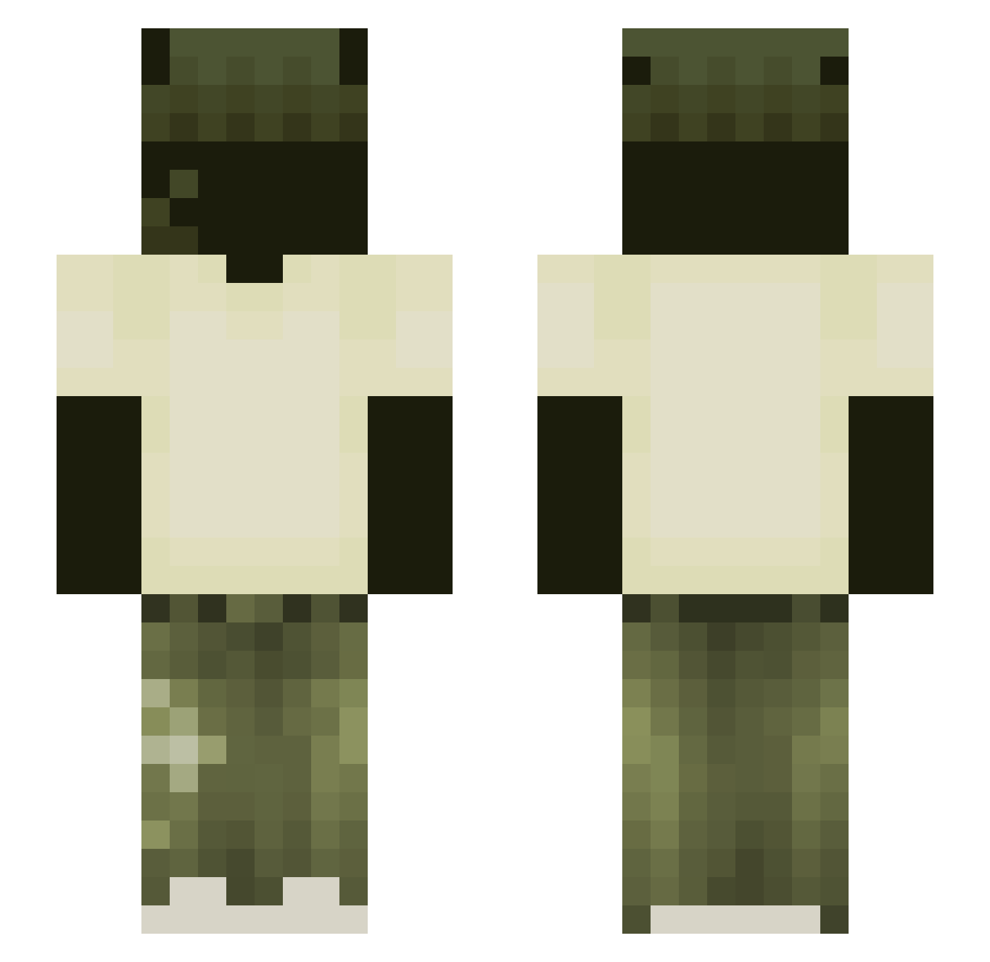 32Gr3y Minecraft skin, front and back view