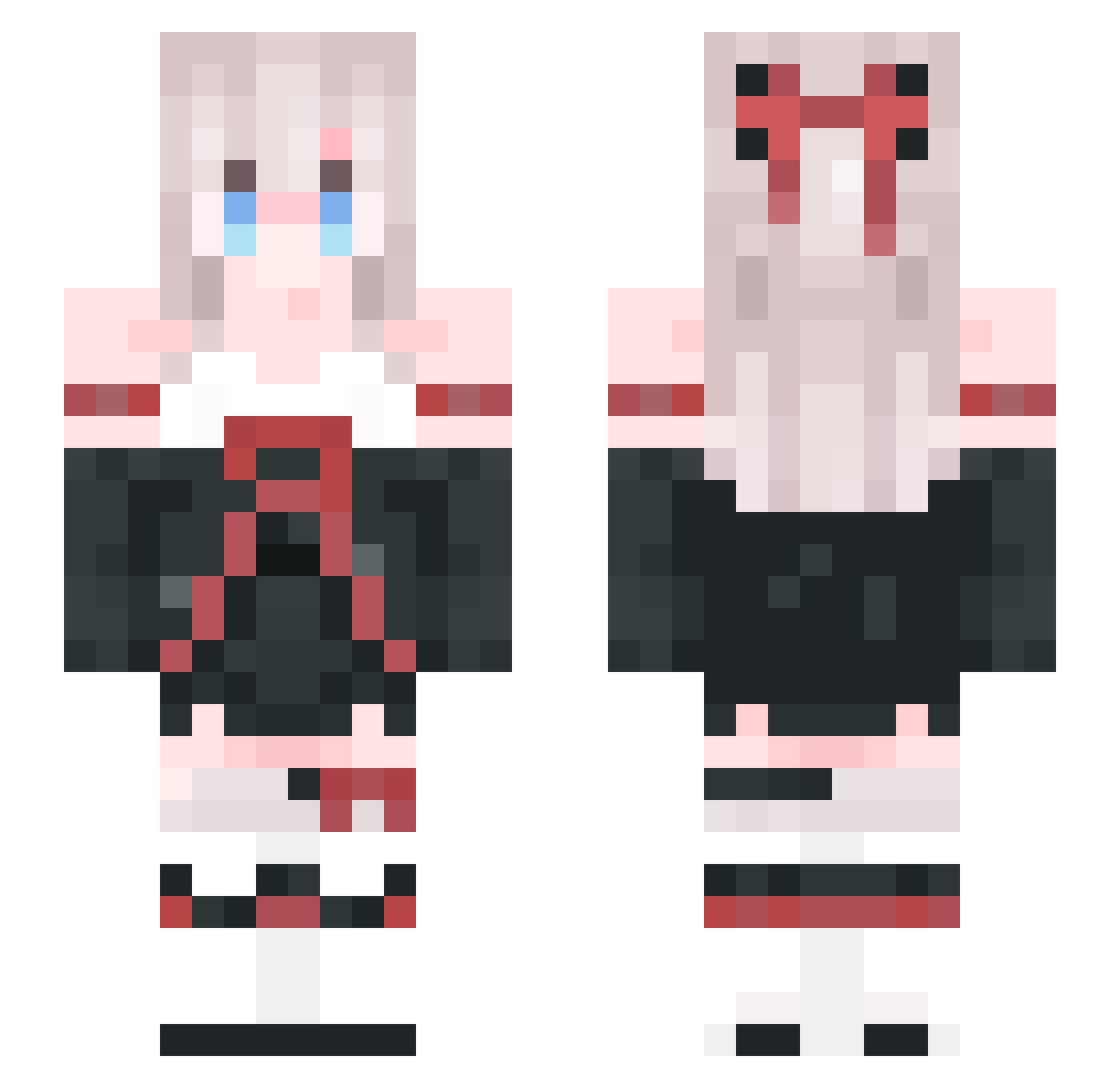 WarnineWR Minecraft skin, front and back view