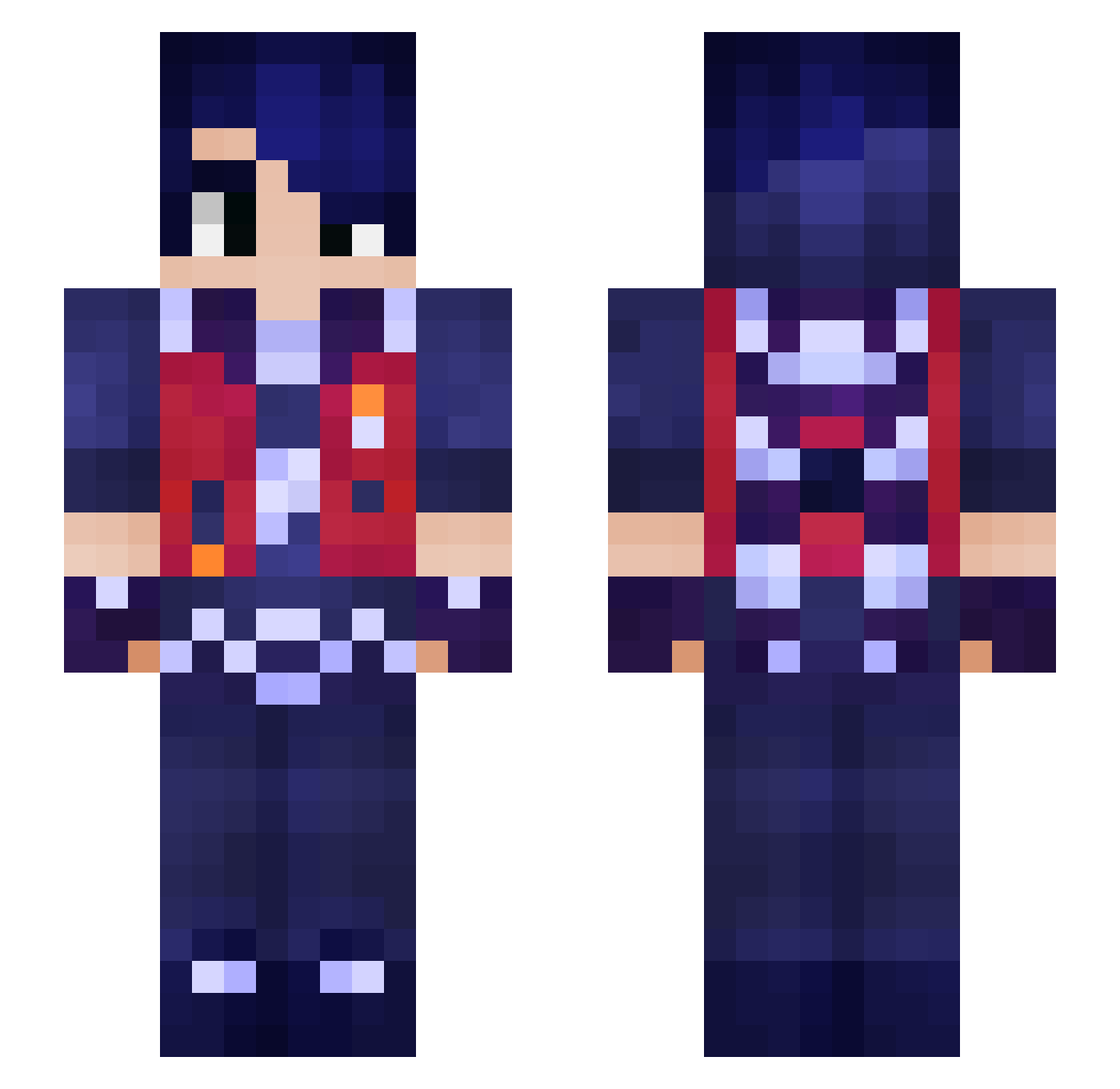 MceeS Minecraft skin, front and back view