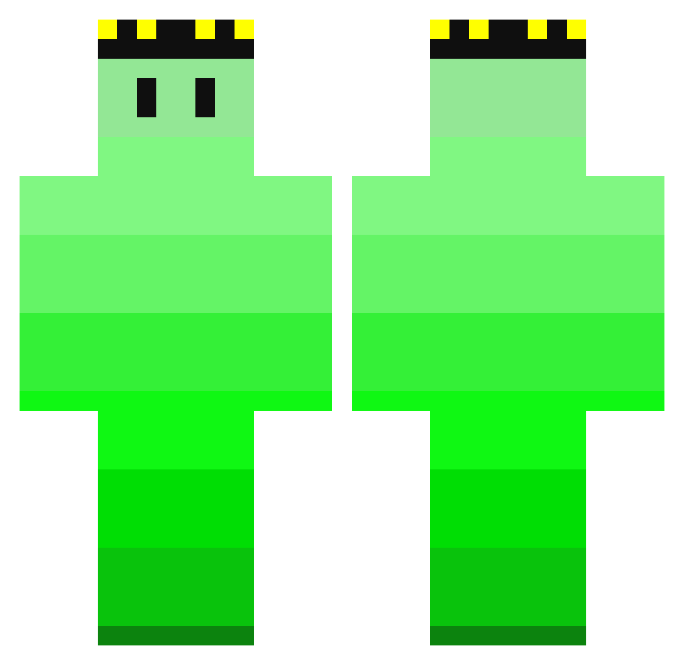 FriedChicken415 Minecraft skin, front and back view