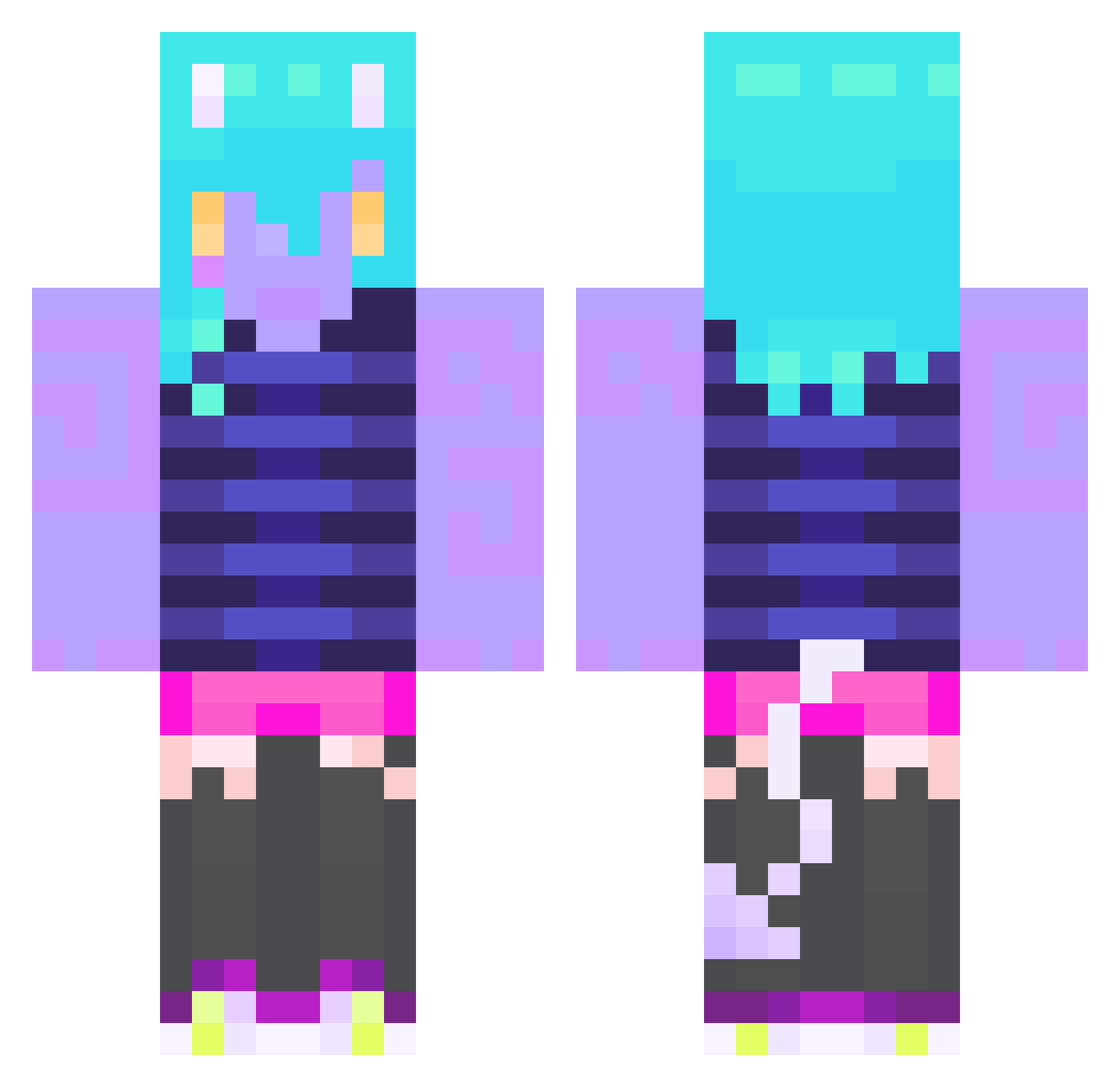 Princess_Rosie44 Minecraft skin, front and back view