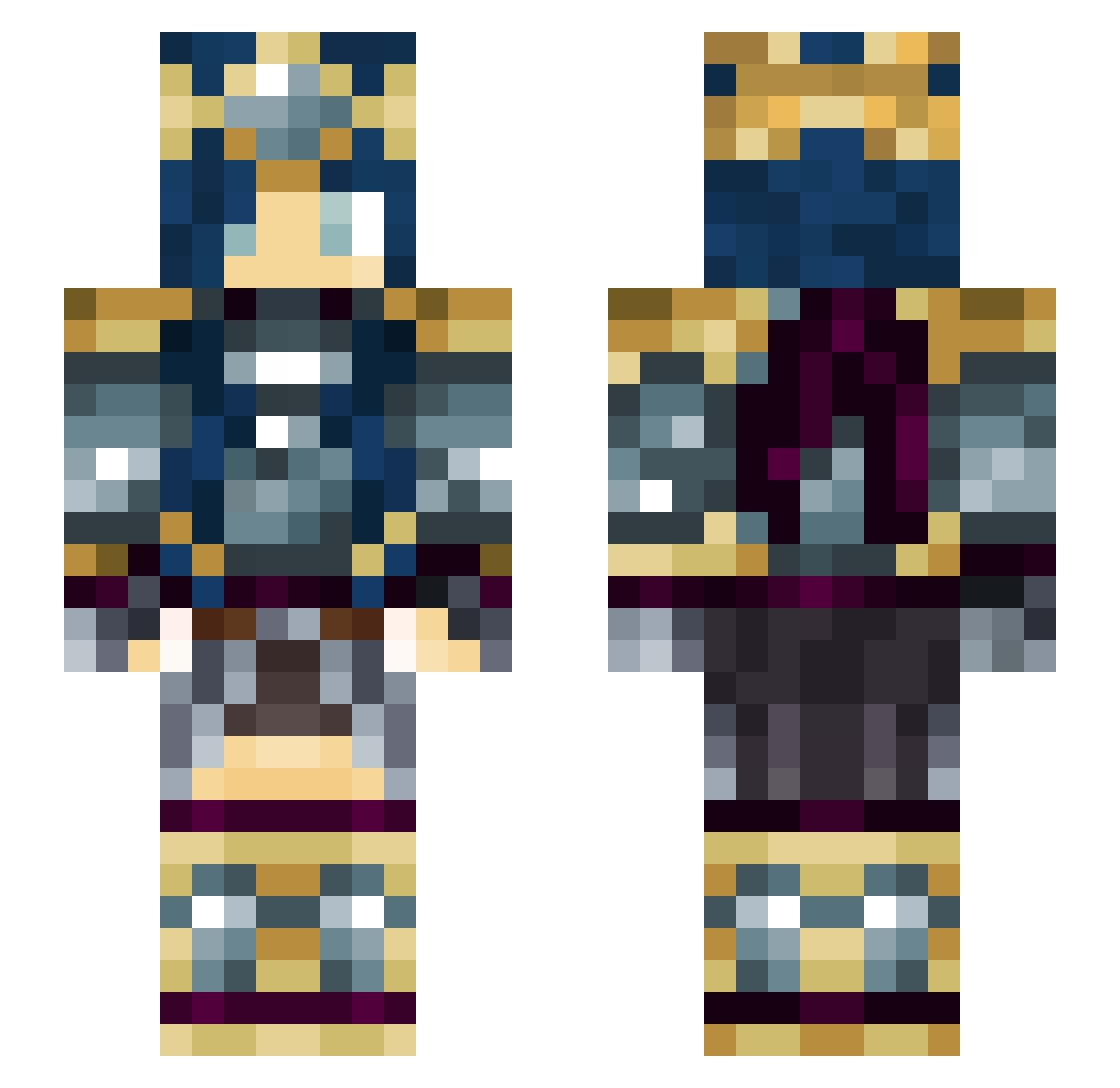 PolarBearXVI Minecraft skin, front and back view