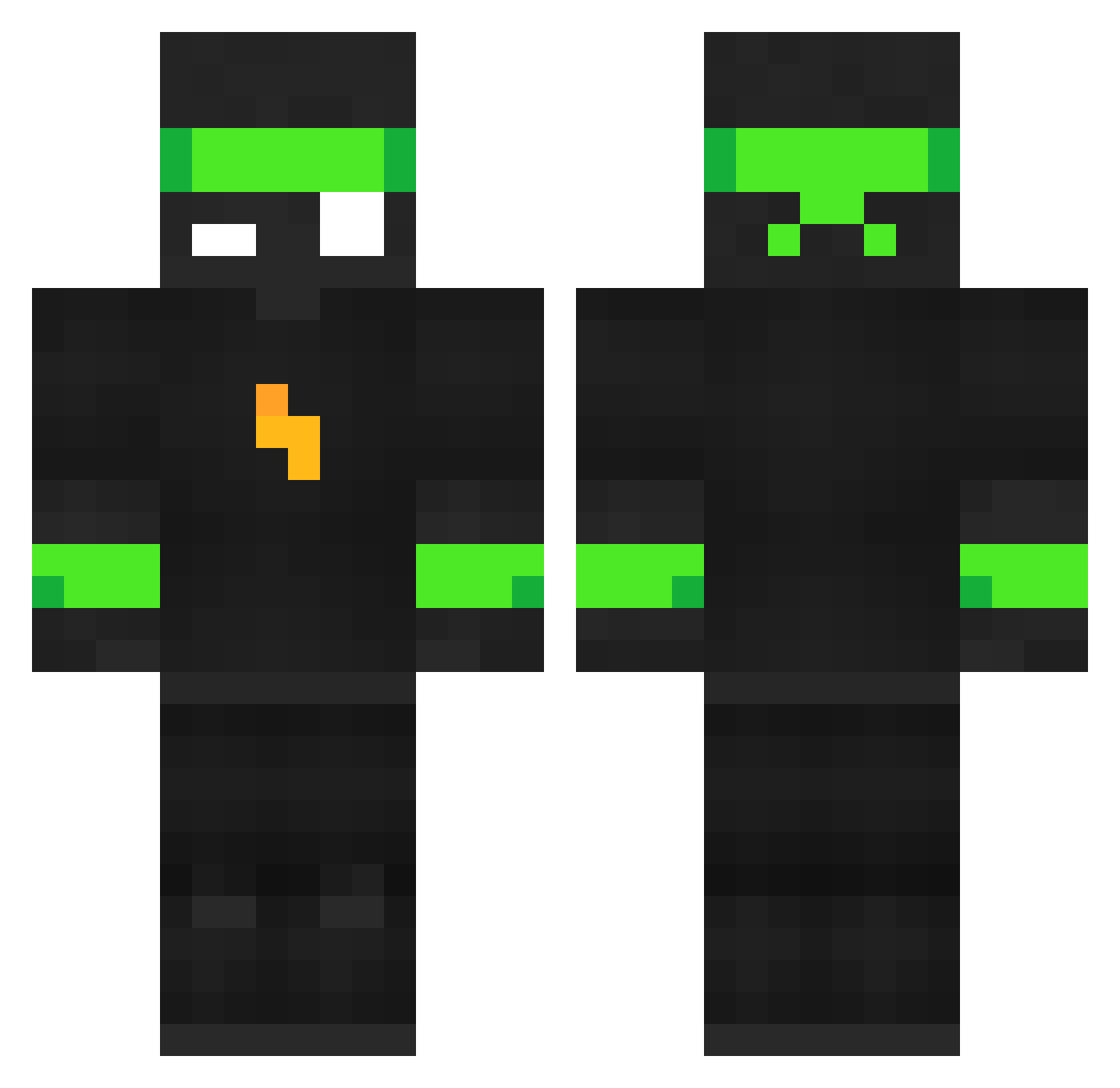 Witeh Minecraft skin, front and back view
