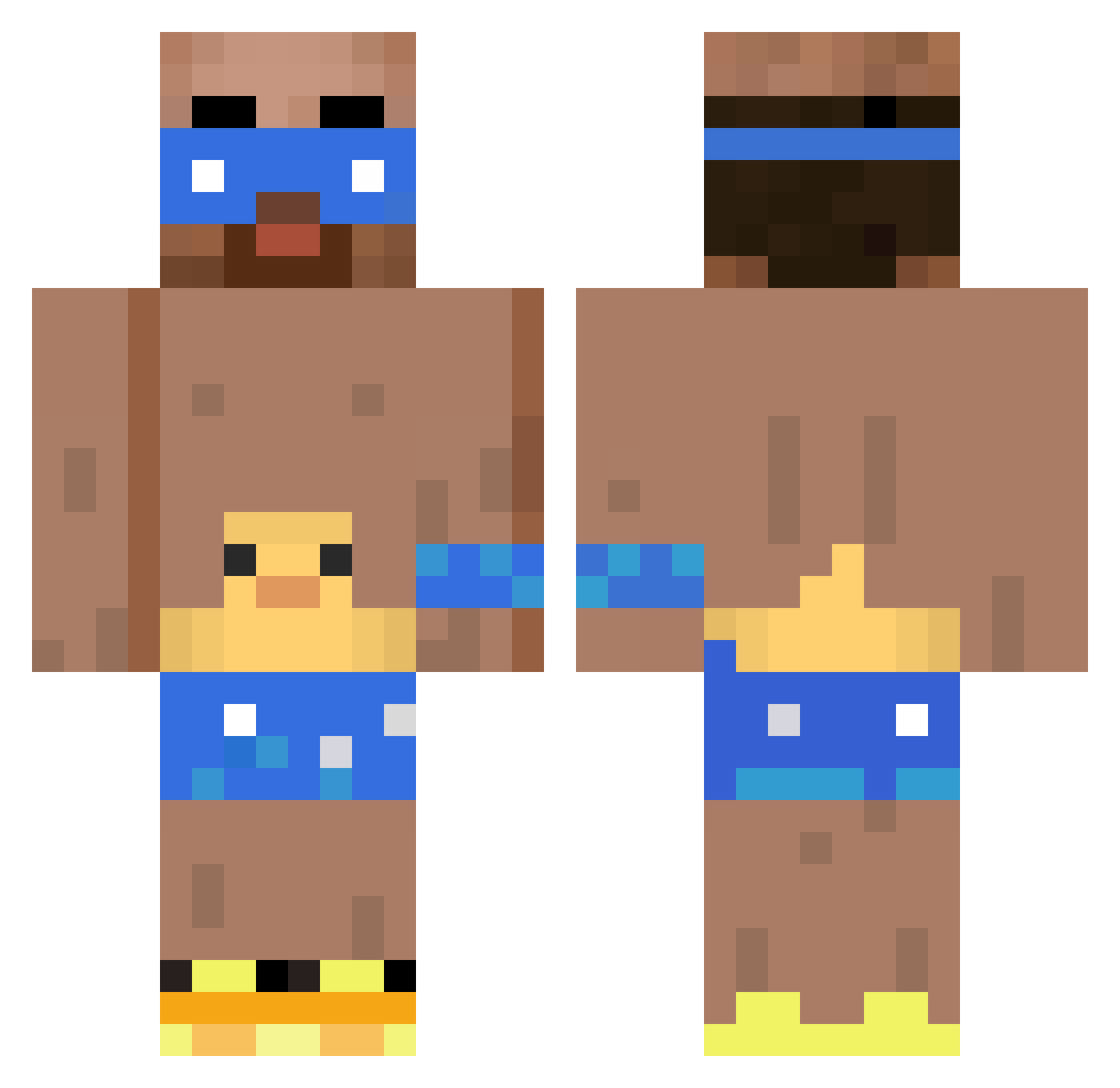 TheTaoOff Minecraft skin, front and back view