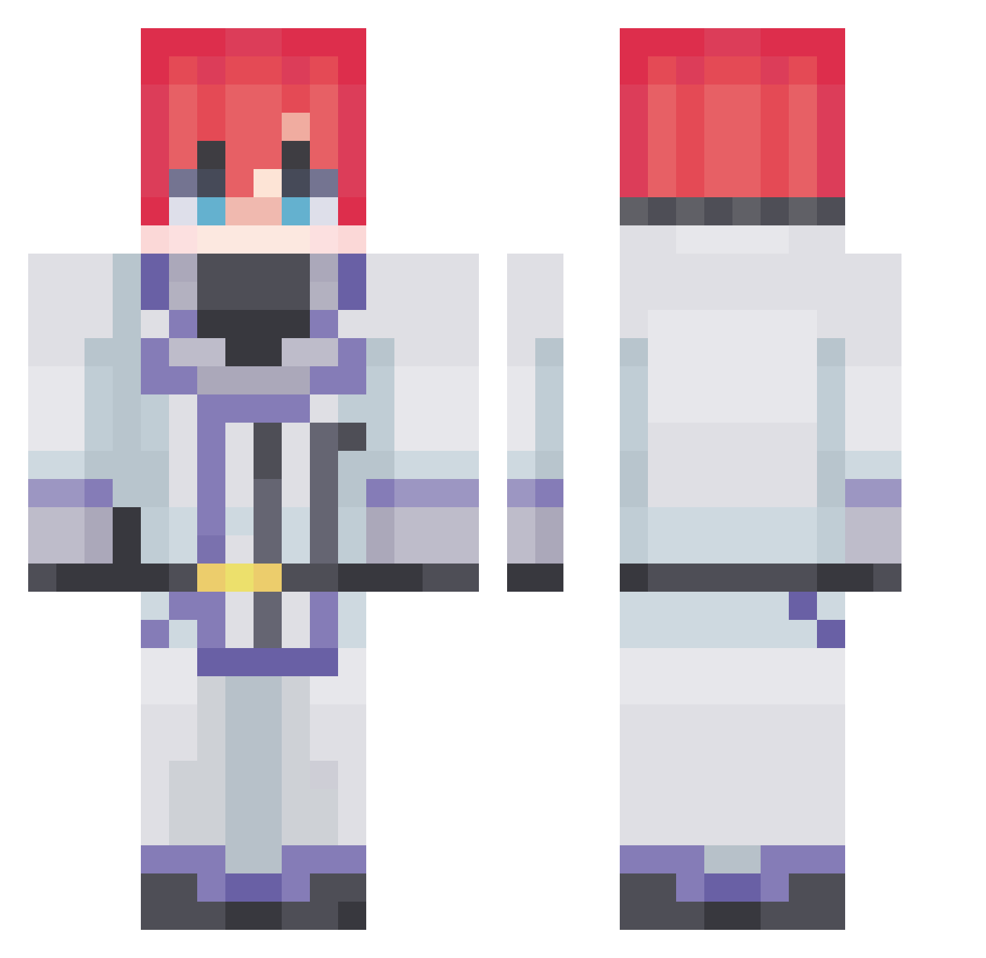 Chun10 Minecraft skin, front and back view