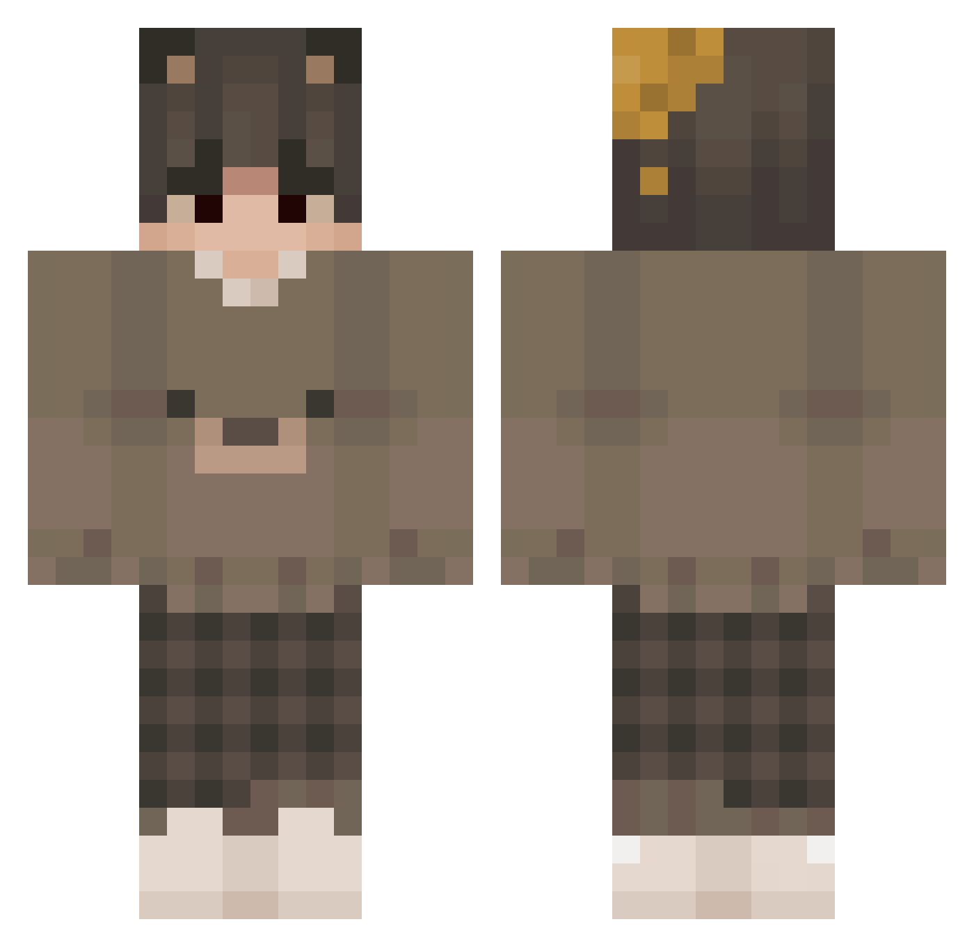 crackah Minecraft skin, front and back view