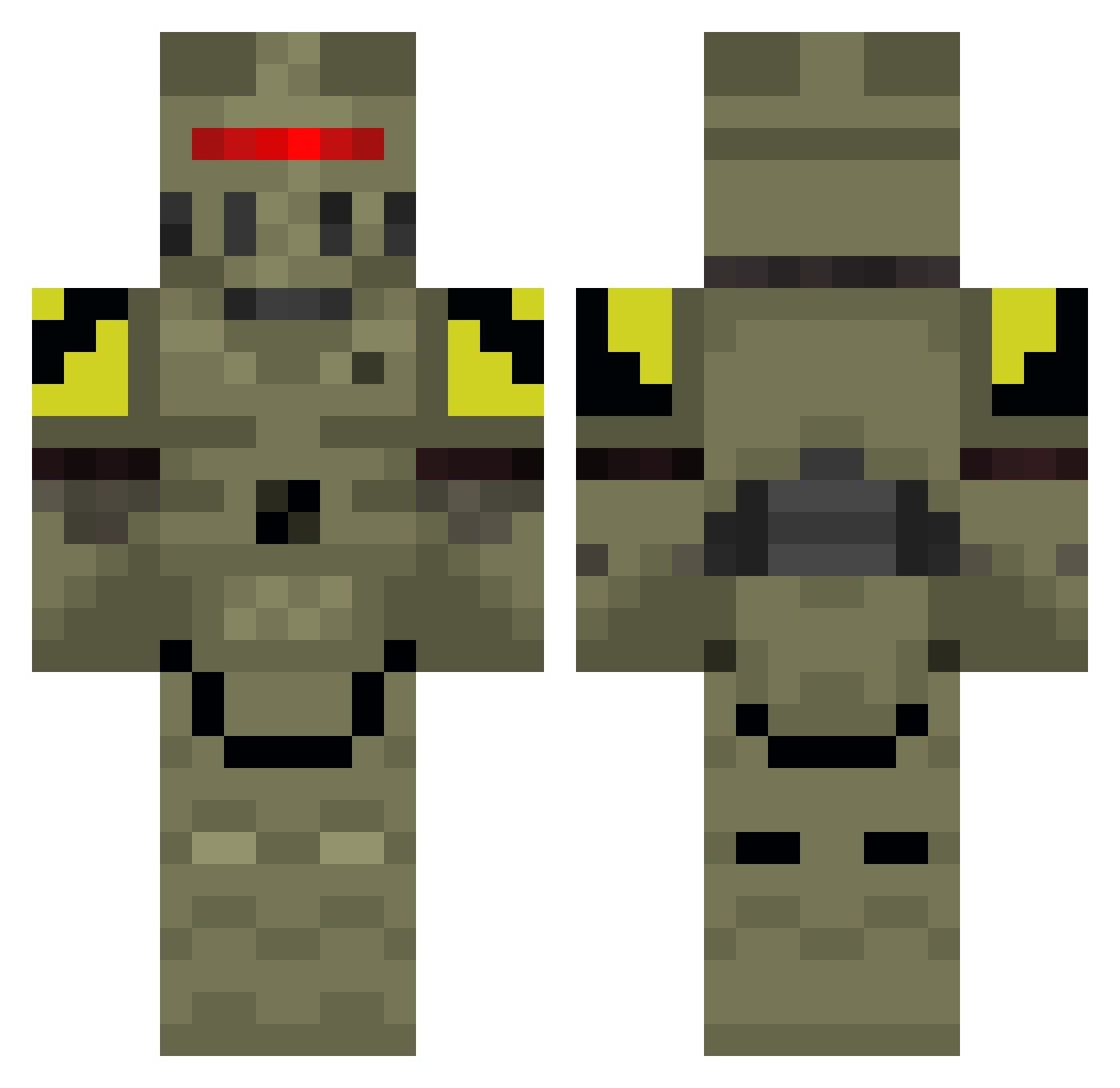Dappertrap Minecraft skin, front and back view
