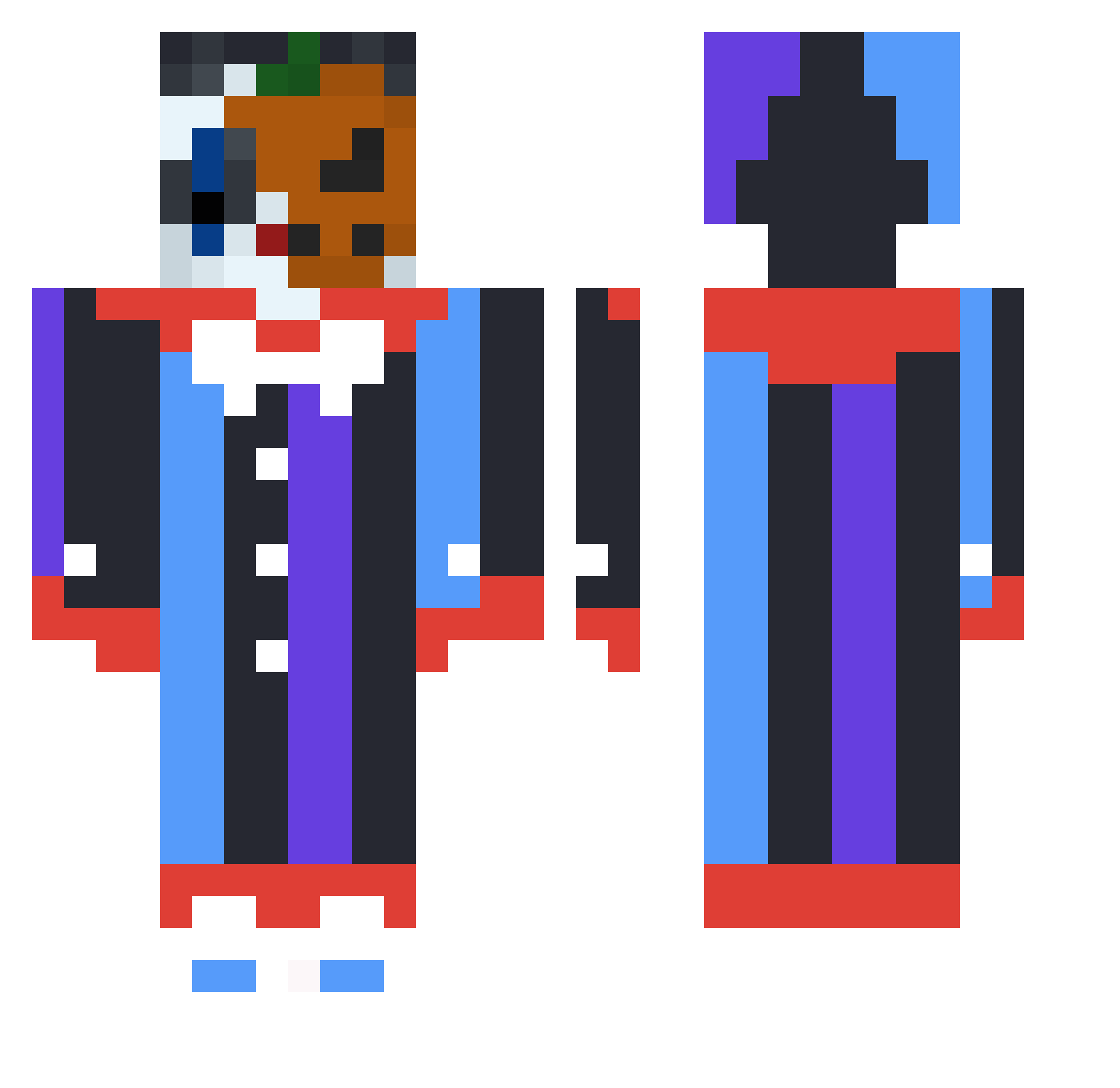SilvaCRACKED Minecraft skin, front and back view