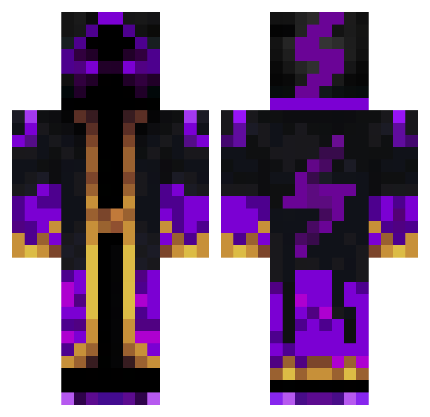xLightful_ Minecraft skin, front and back view