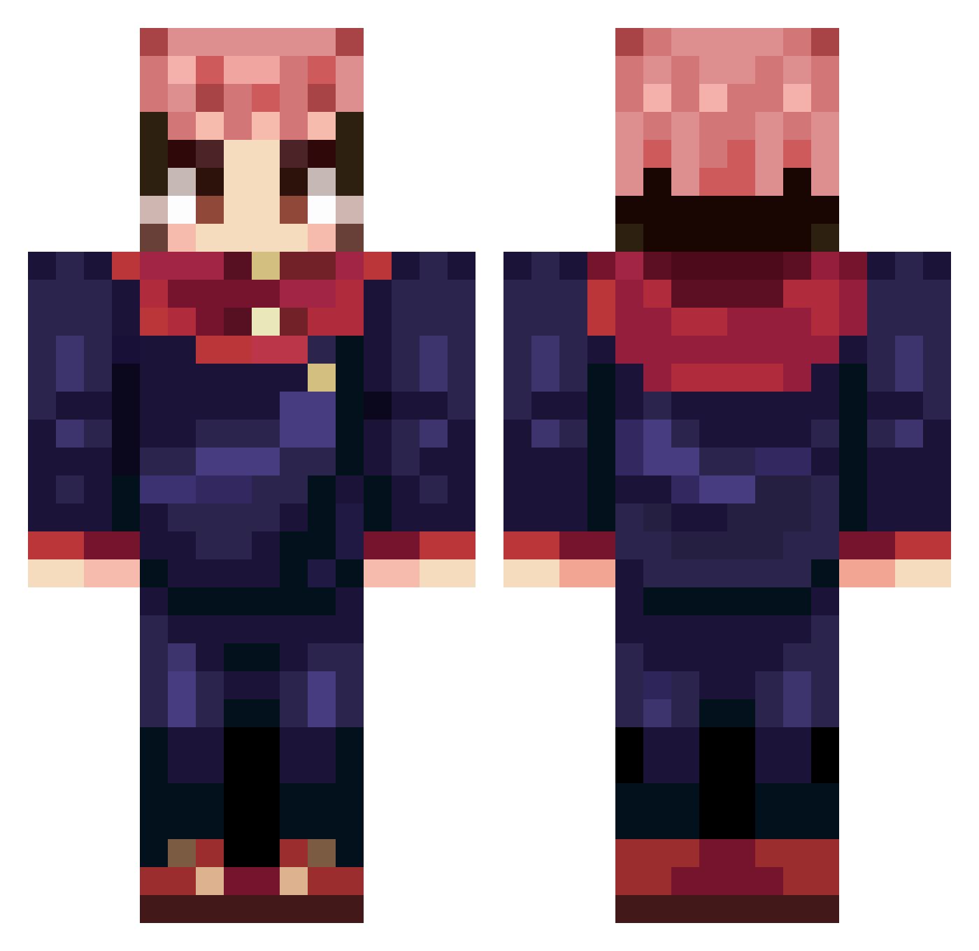 BoozeHound Minecraft skin, front and back view