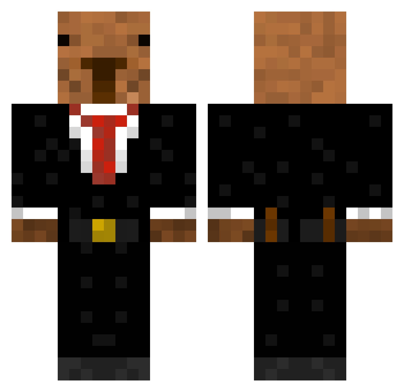13MO Minecraft skin, front and back view