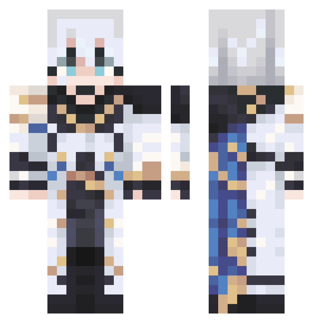 shadow3745 Minecraft skin, front and back view