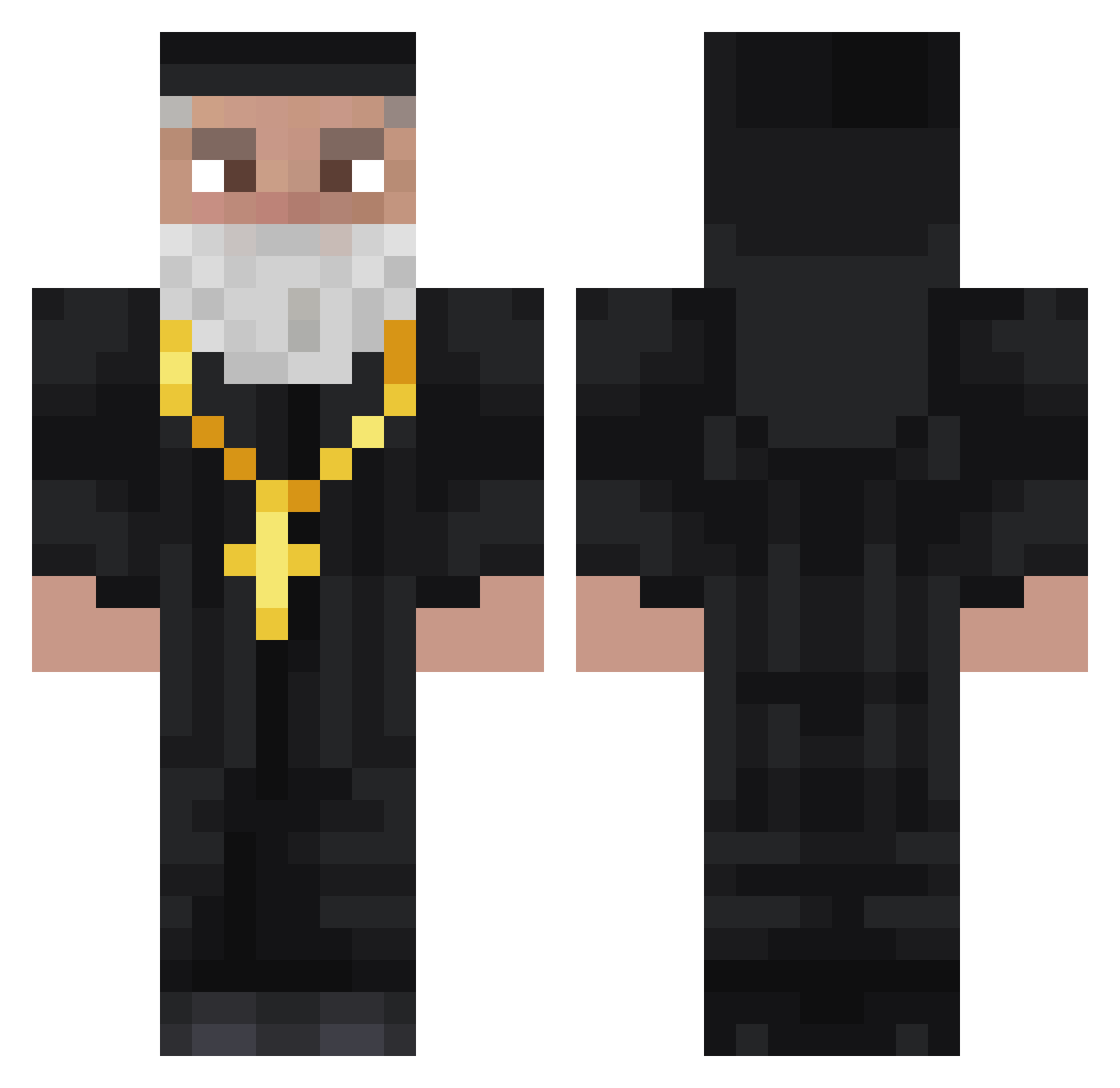 SuperiorCob Minecraft skin, front and back view