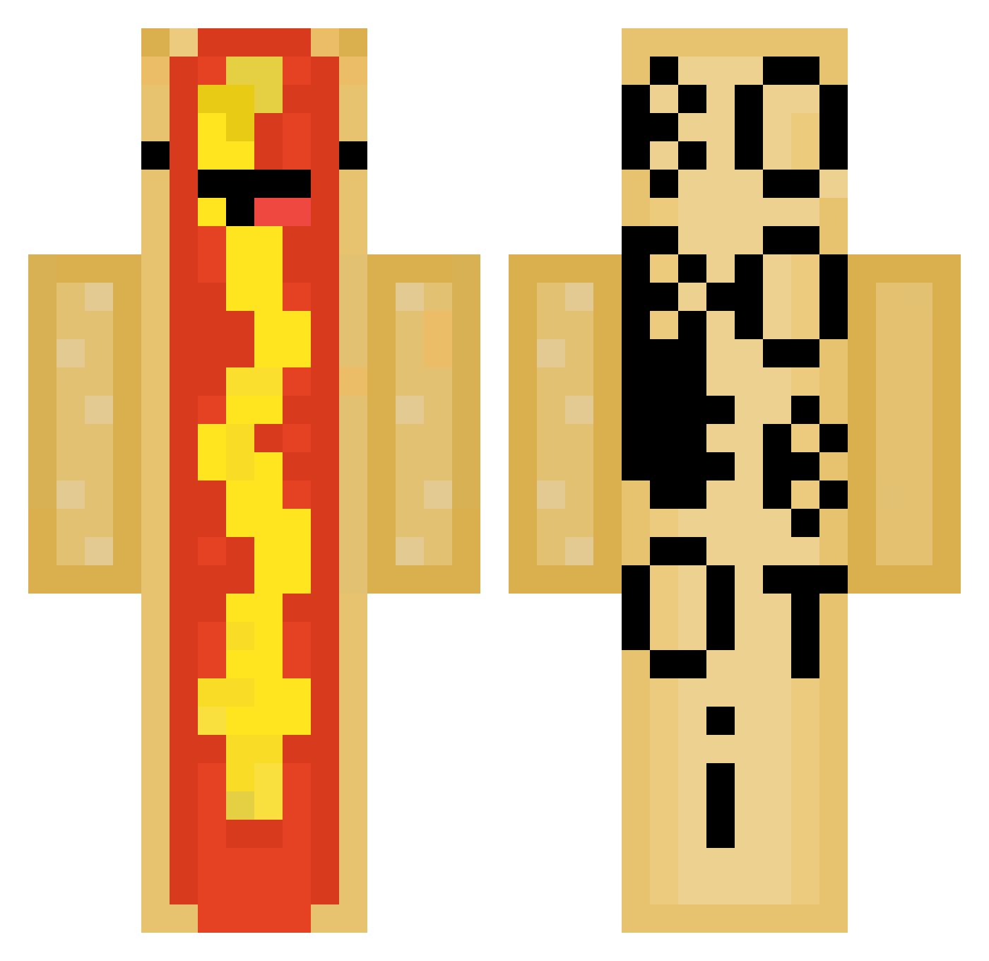 borosboti Minecraft skin, front and back view