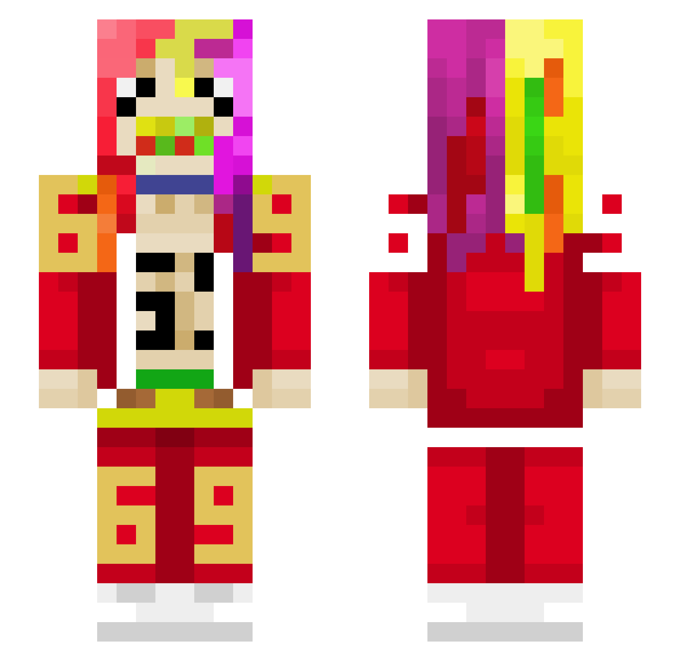 FactualCactus Minecraft skin, front and back view