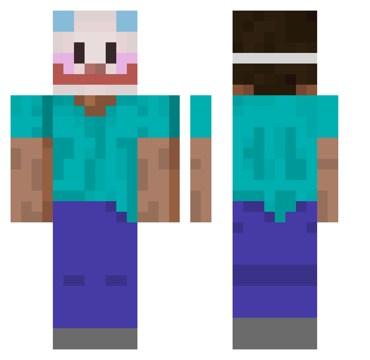 Haepeun Minecraft skin, front and back view