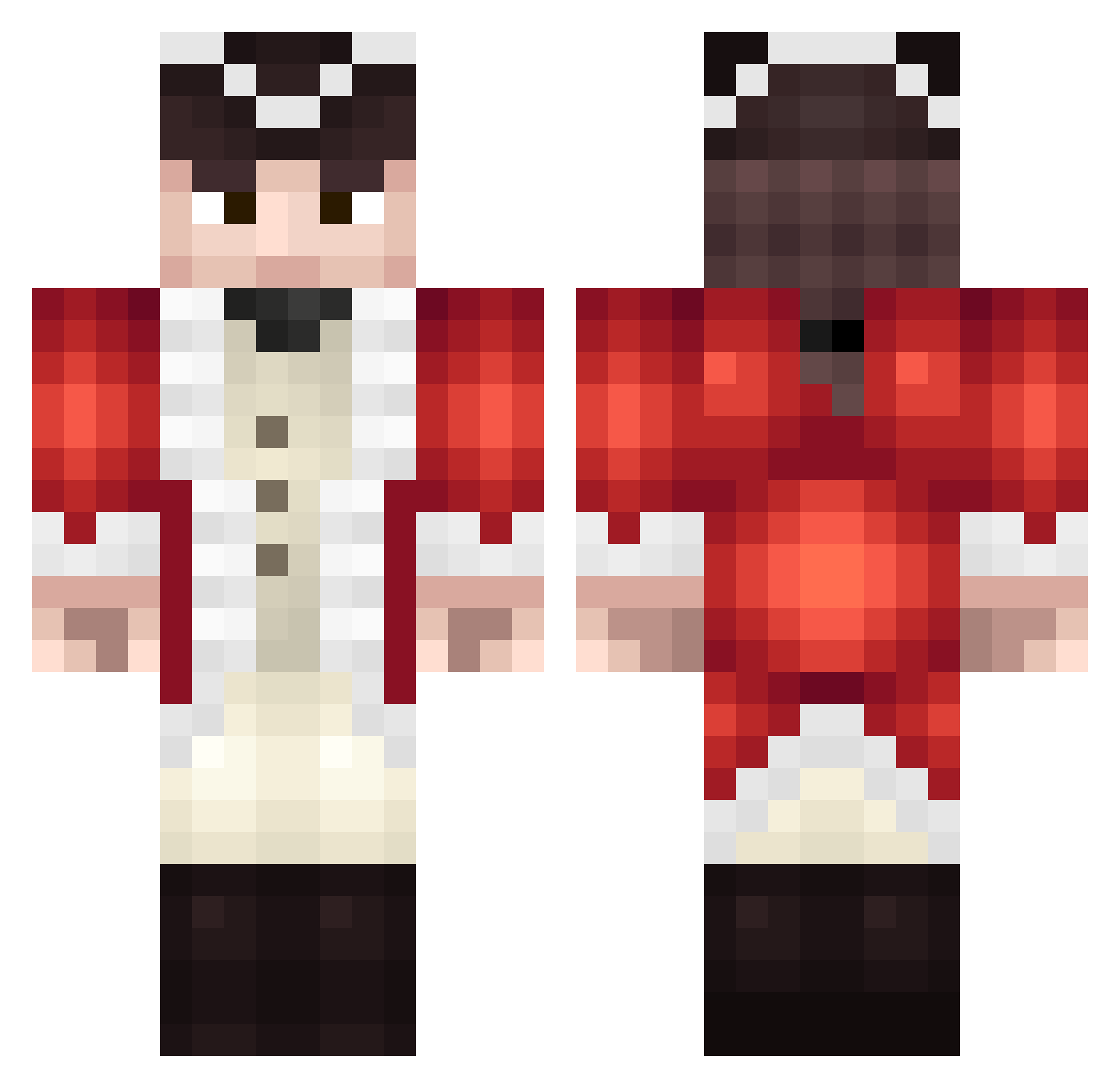scull18 Minecraft skin, front and back view