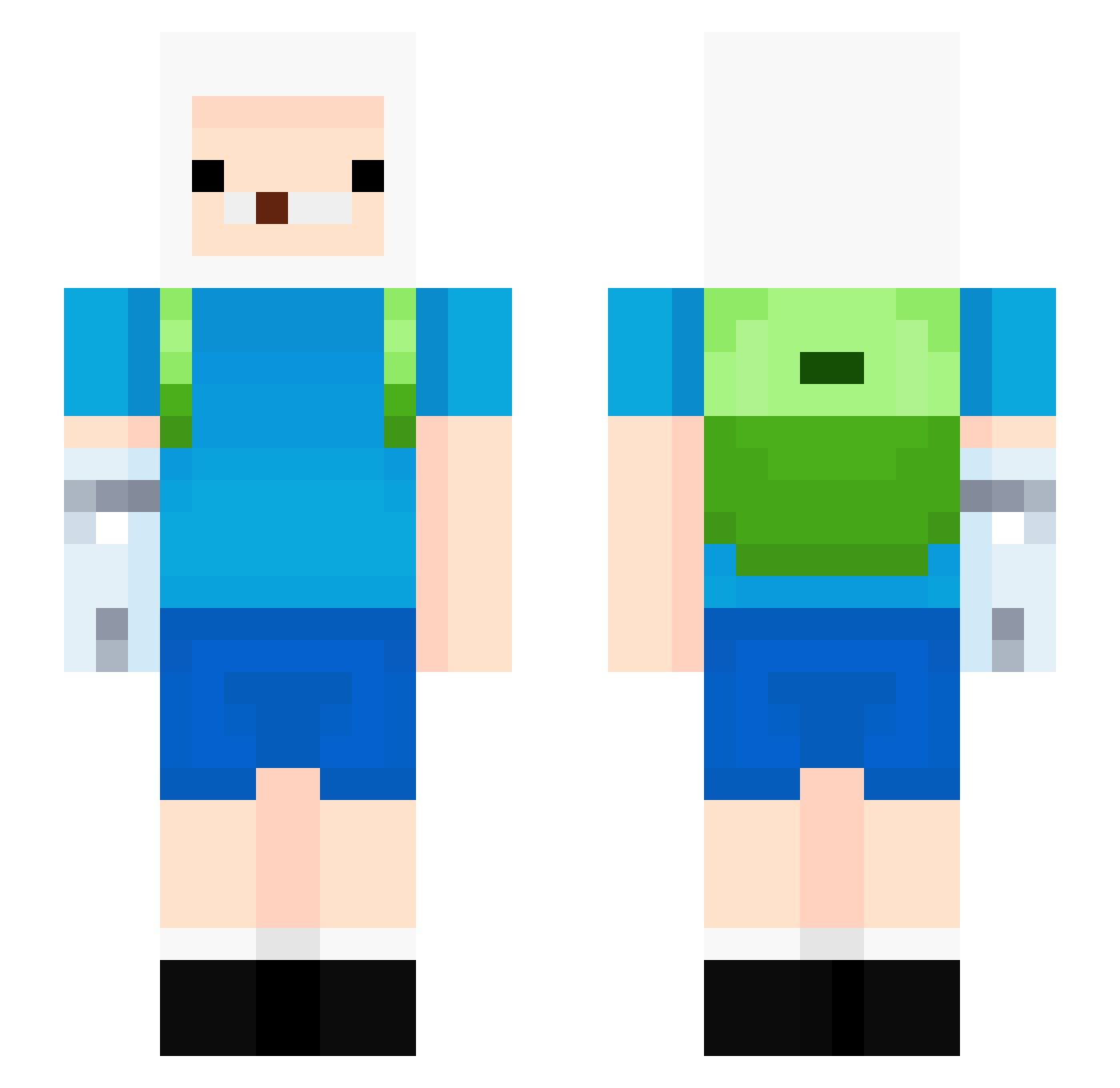 Cxyph Minecraft skin, front and back view