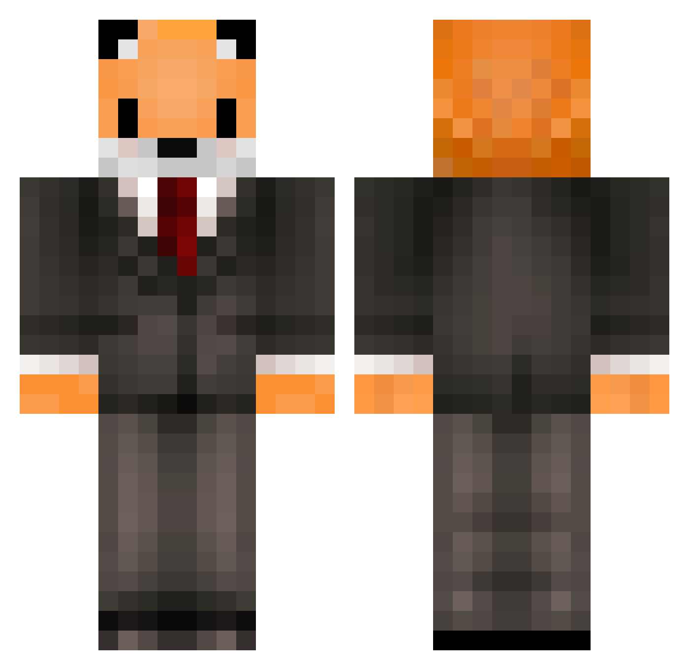 Nomoreivan Minecraft skin, front and back view