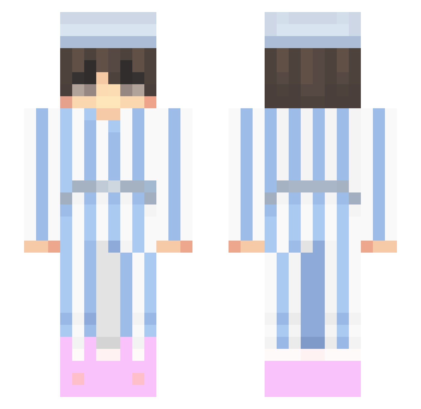 doraaan Minecraft skin, front and back view