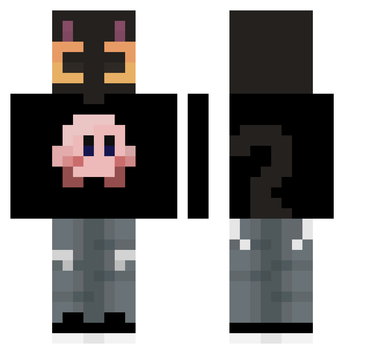 Jin_z_xd Minecraft skin, front and back view
