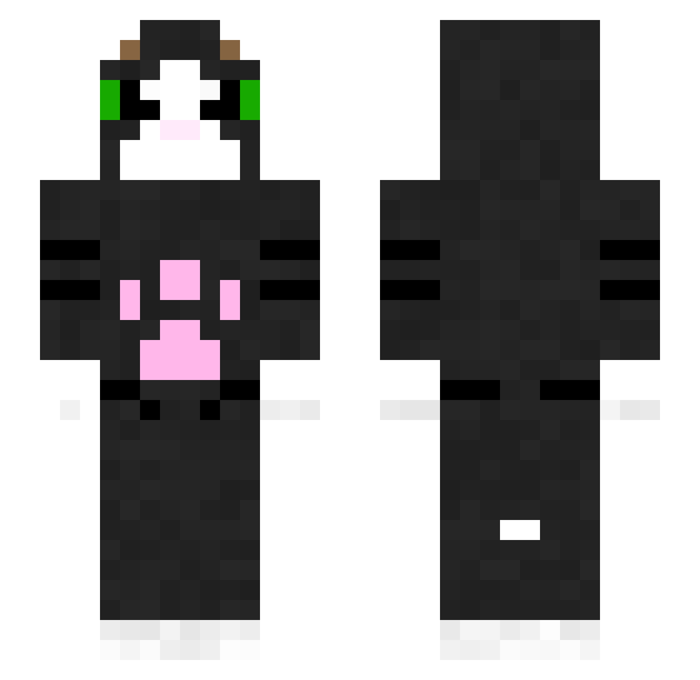 Tornadoreds Minecraft skin, front and back view