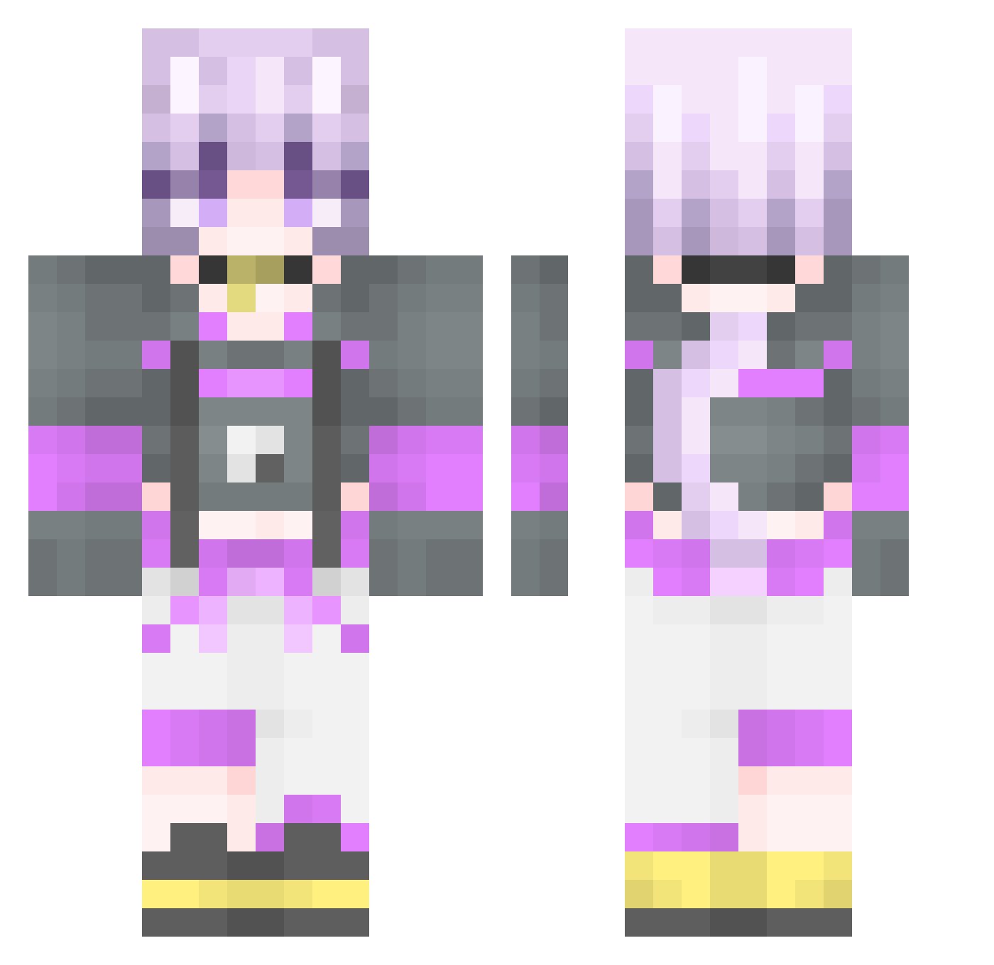 SnowSoft2020 Minecraft skin, front and back view