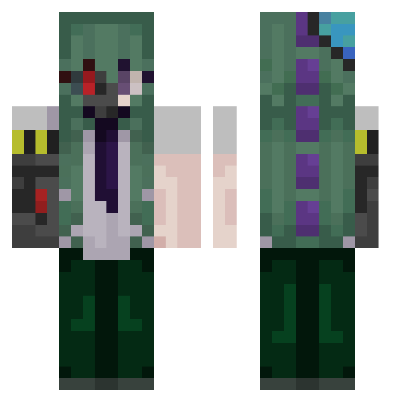 yanic89 Minecraft skin, front and back view