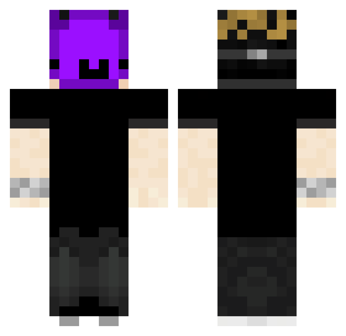 Gogora Minecraft skin, front and back view