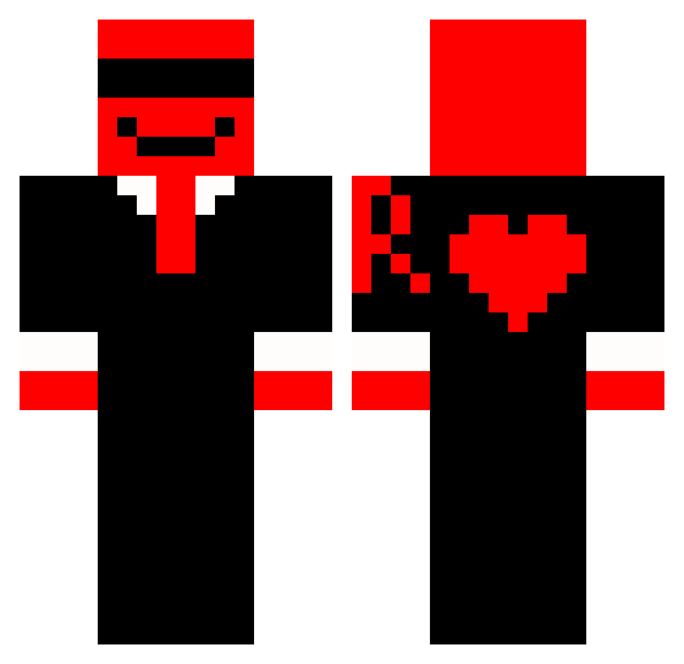 Rickipasta36 Minecraft skin, front and back view