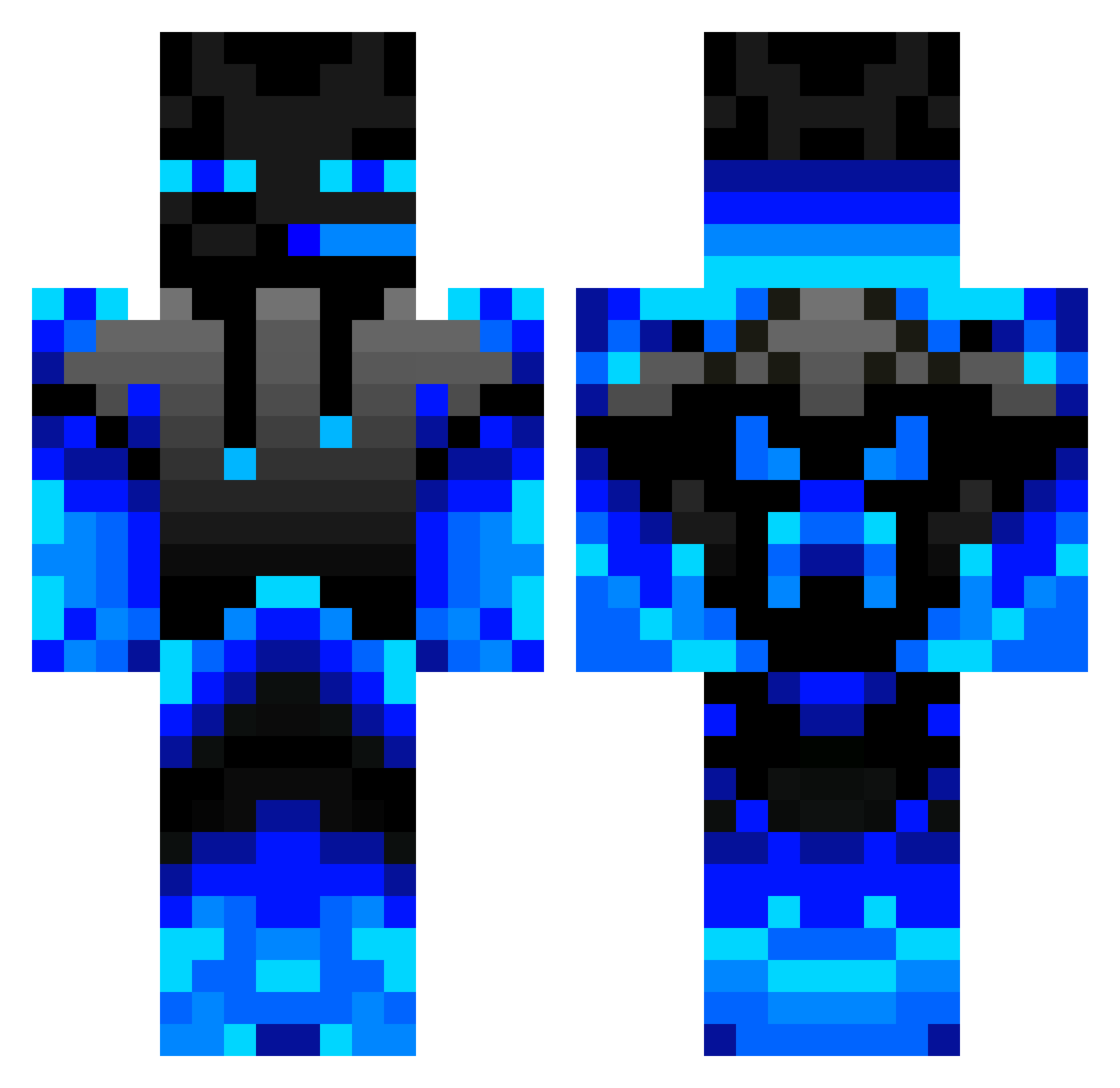 Reverseless Minecraft skin, front and back view