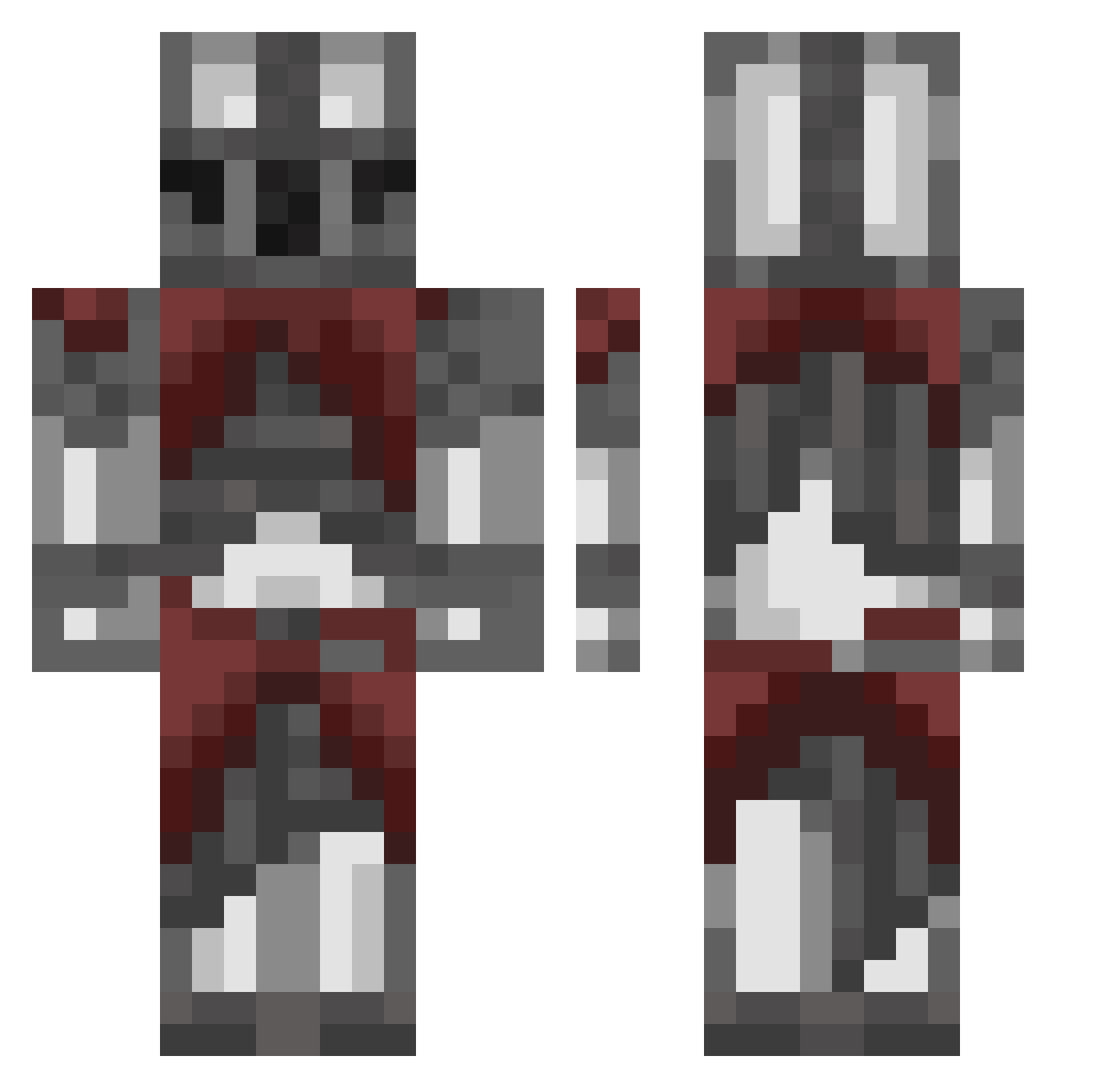 Rexyblue22 Minecraft skin, front and back view