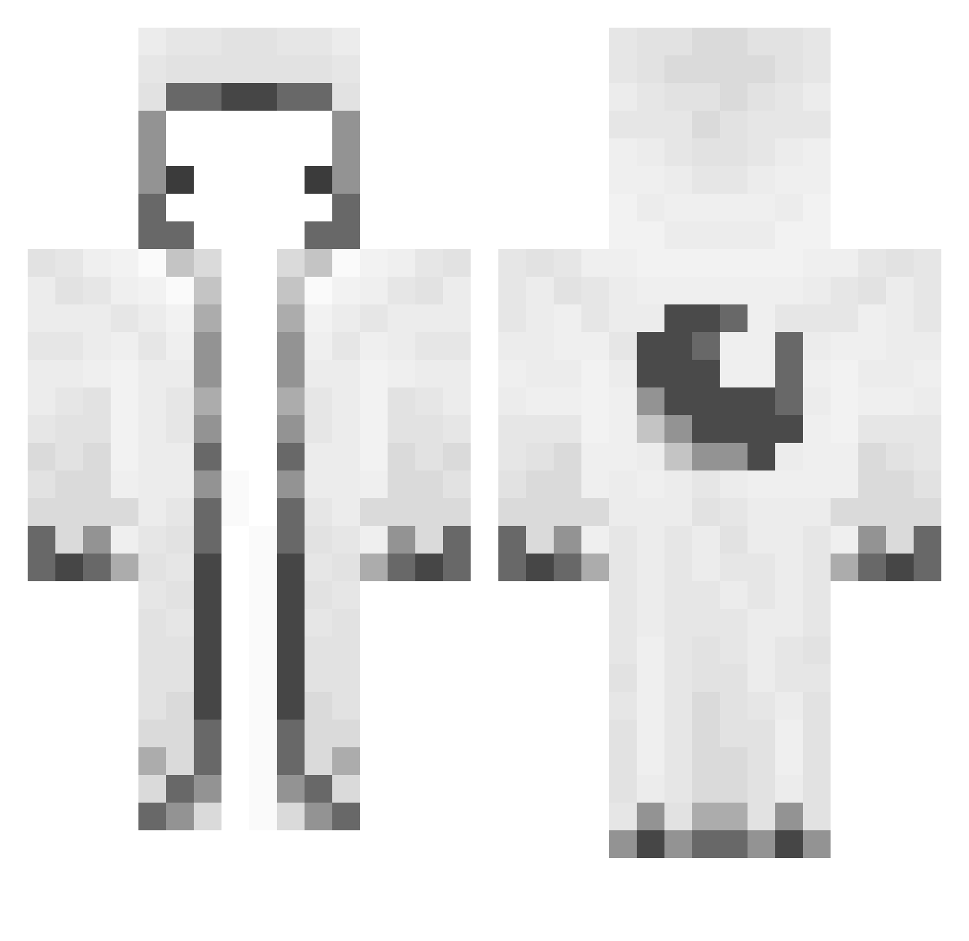 RackSlasher Minecraft skin, front and back view