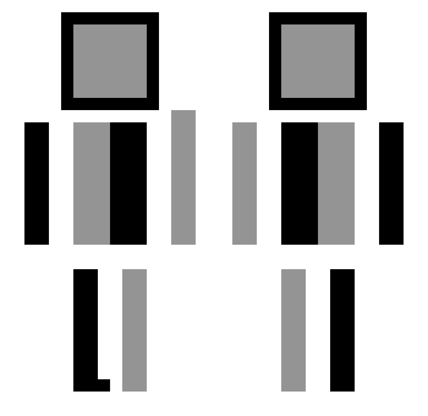 voltazh Minecraft skin, front and back view