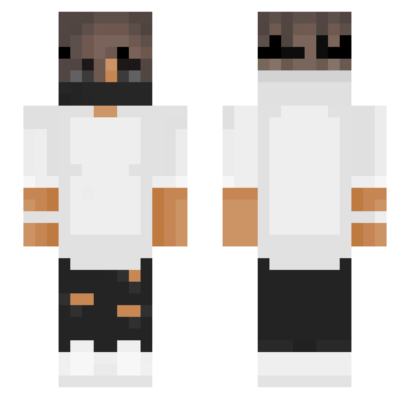 7Hunter1 Minecraft skin, front and back view