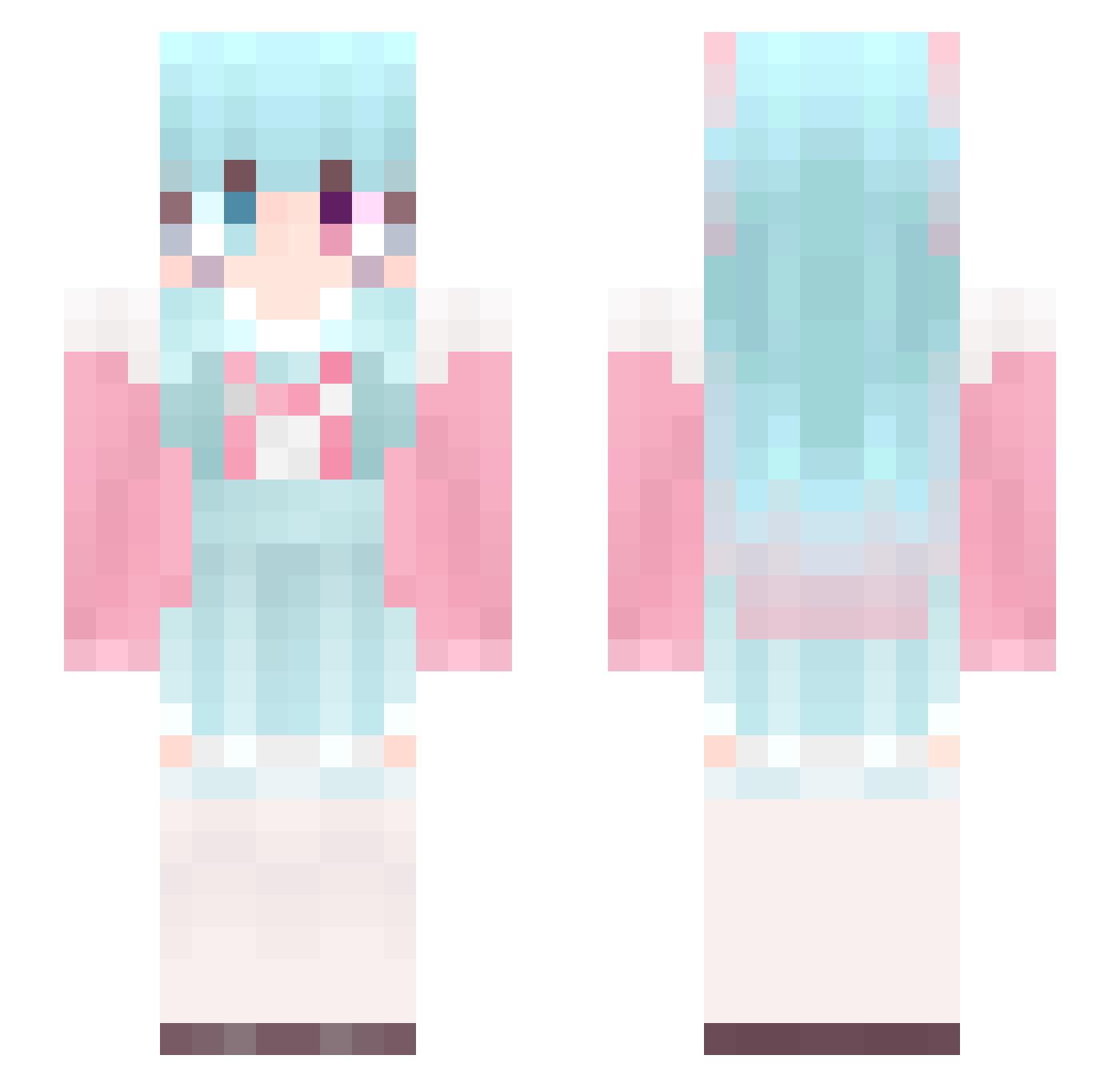 yupanx Minecraft skin, front and back view