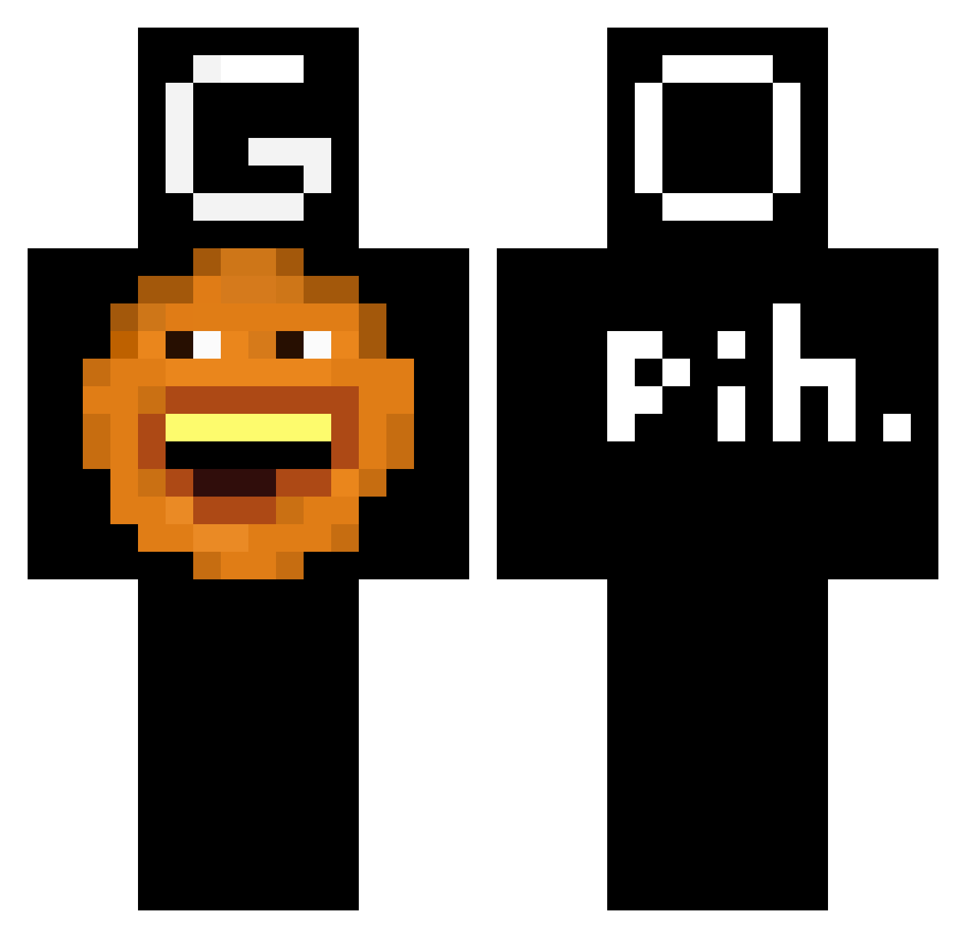 A66ist Minecraft skin, front and back view