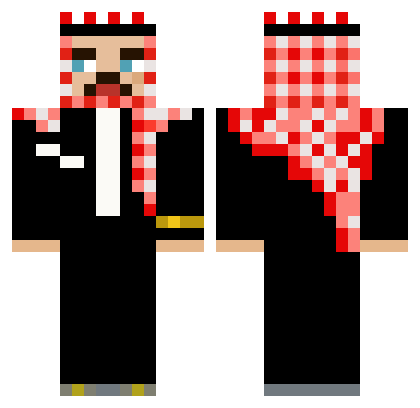 qotndnd Minecraft skin, front and back view