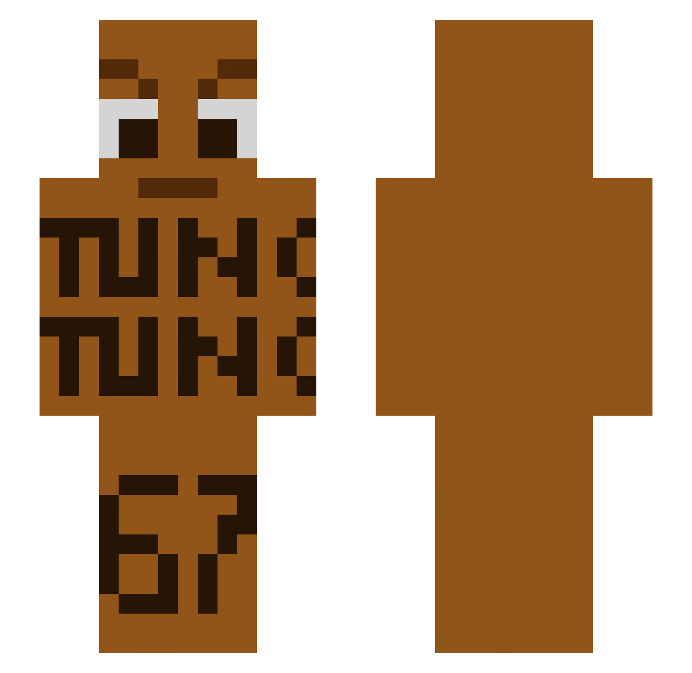 zaxia Minecraft skin, front and back view