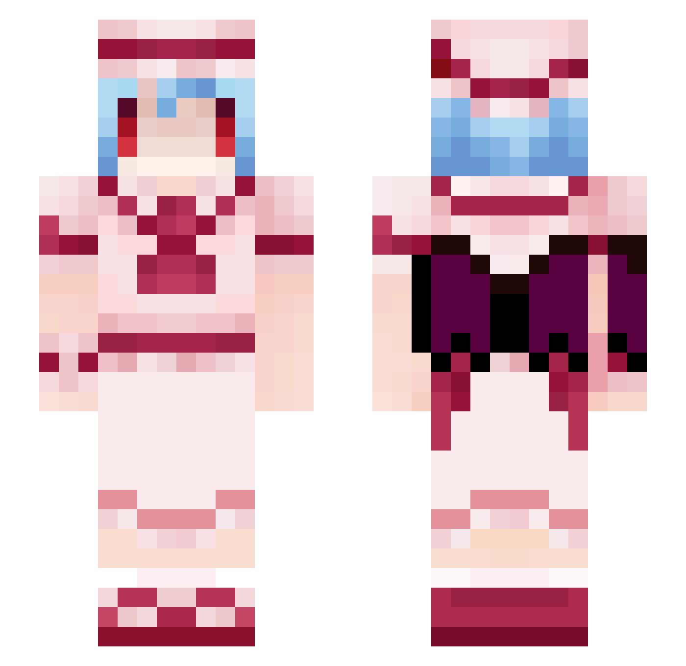 yuzuzuzzz Minecraft skin, front and back view