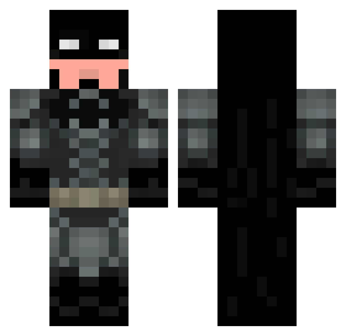 SKY_Deoxys Minecraft skin, front and back view