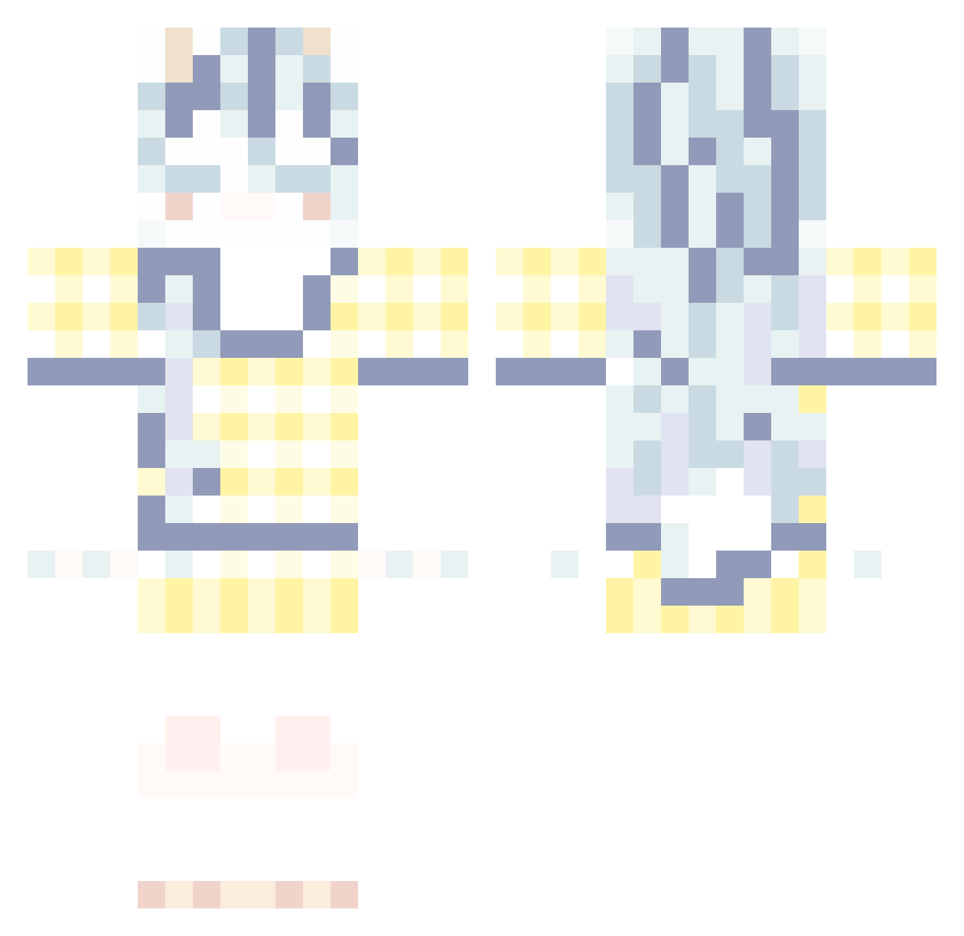 Macskapollen Minecraft skin, front and back view