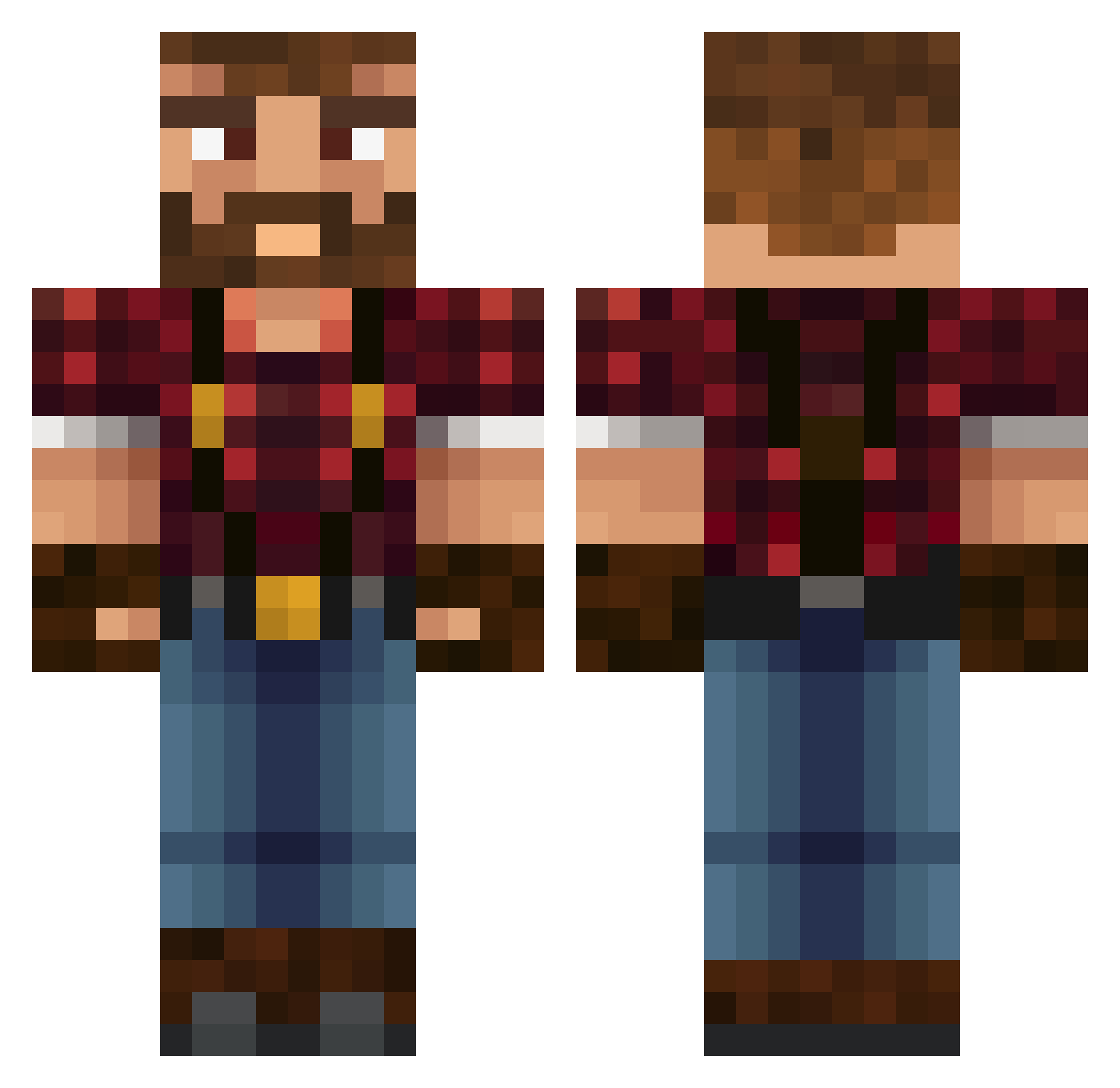 Tightanium_ Minecraft skin, front and back view