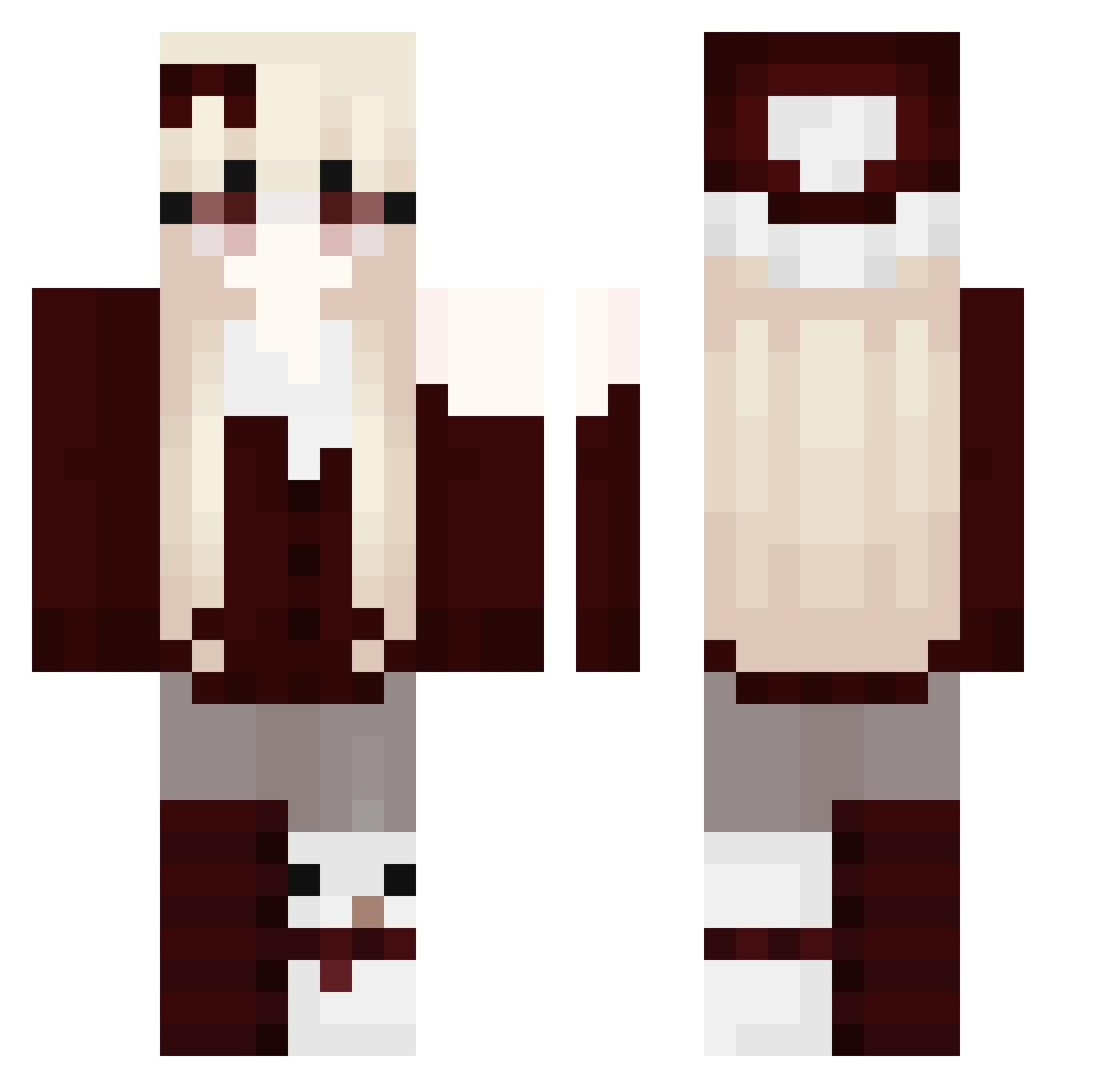 nbnandz Minecraft skin, front and back view