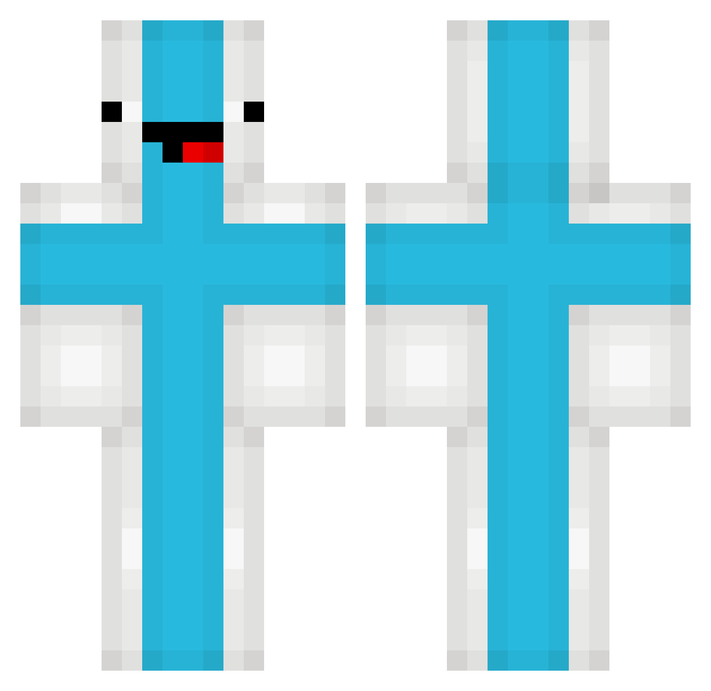 F1NX Minecraft skin, front and back view
