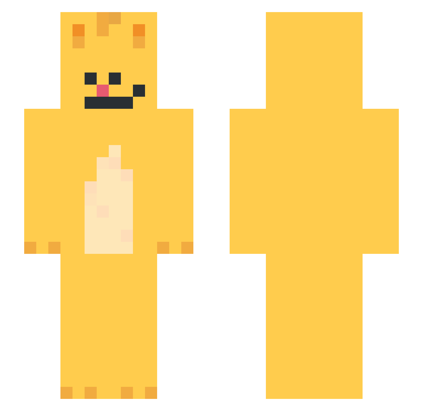 wovely Minecraft skin, front and back view